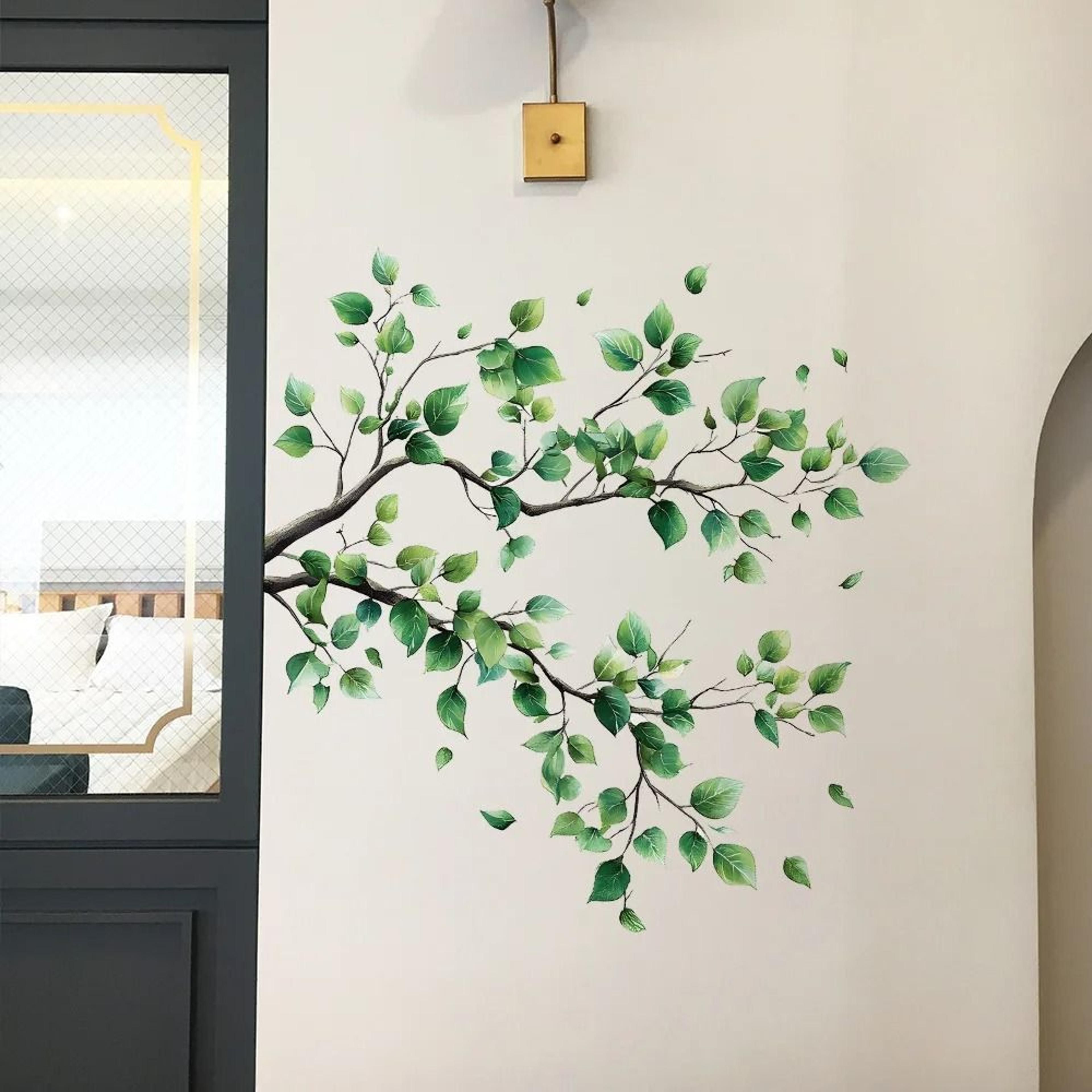 Branches And Leaves Wall Sticker  Self Adhesive Botanical Decal For Bathroom Toilet Living Room And 3