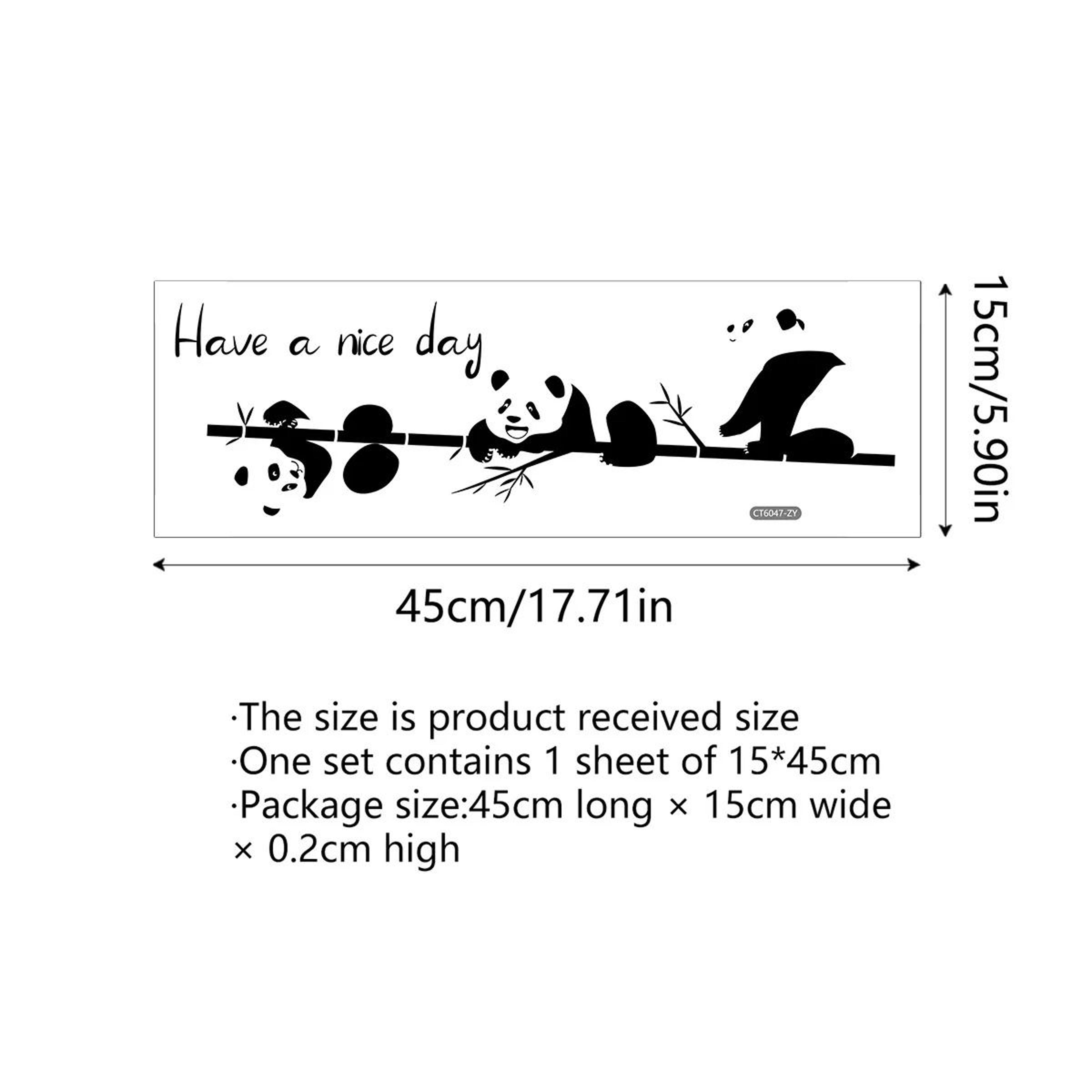 Cartoon Animal Switch Sticker  Bamboo Three Pandas Wall Sticker For Glass Window And Mirror Decor 5