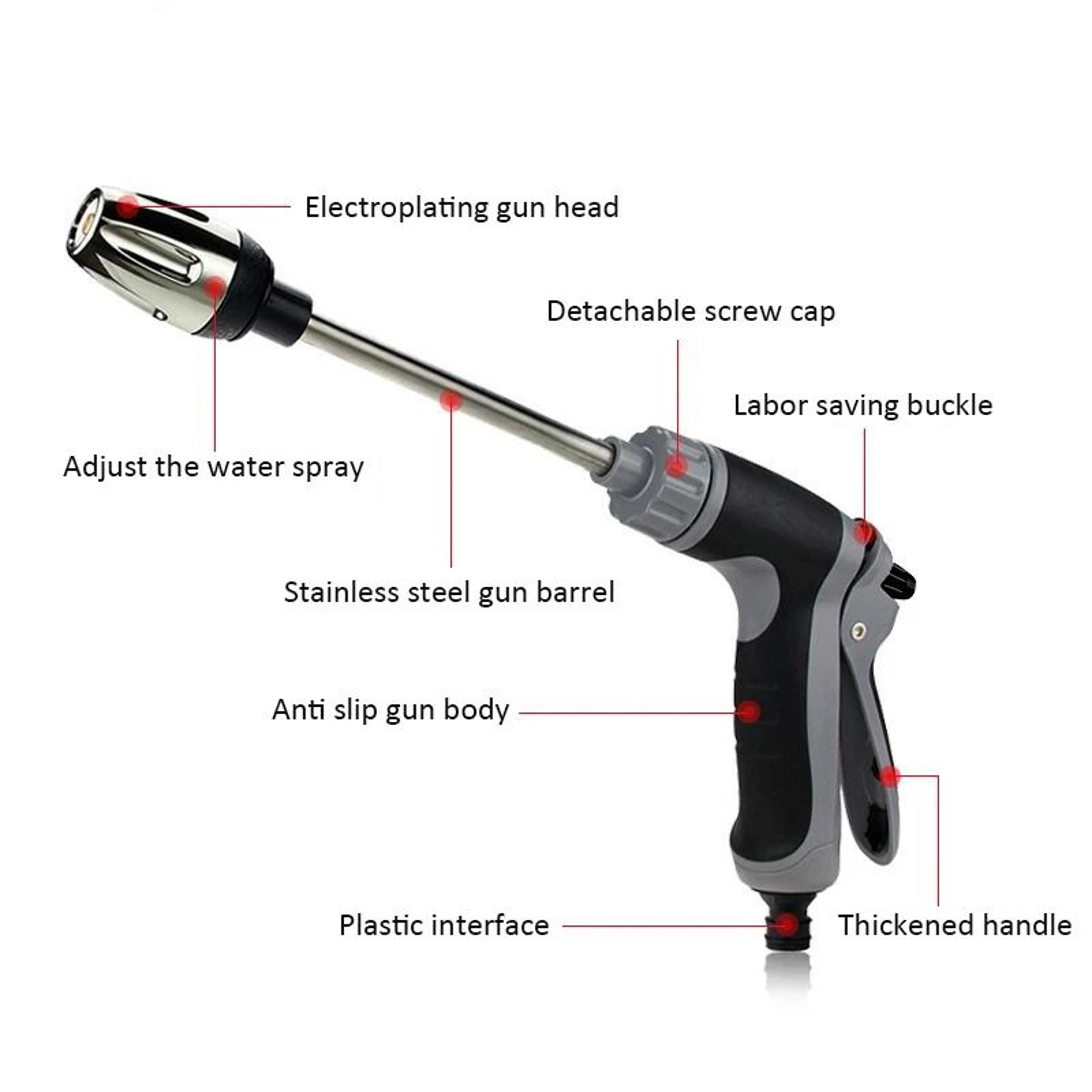 Portable Multifunctional 328 Foot Hose And Long Pole High Pressure Water Gun Sprinkler Set 2