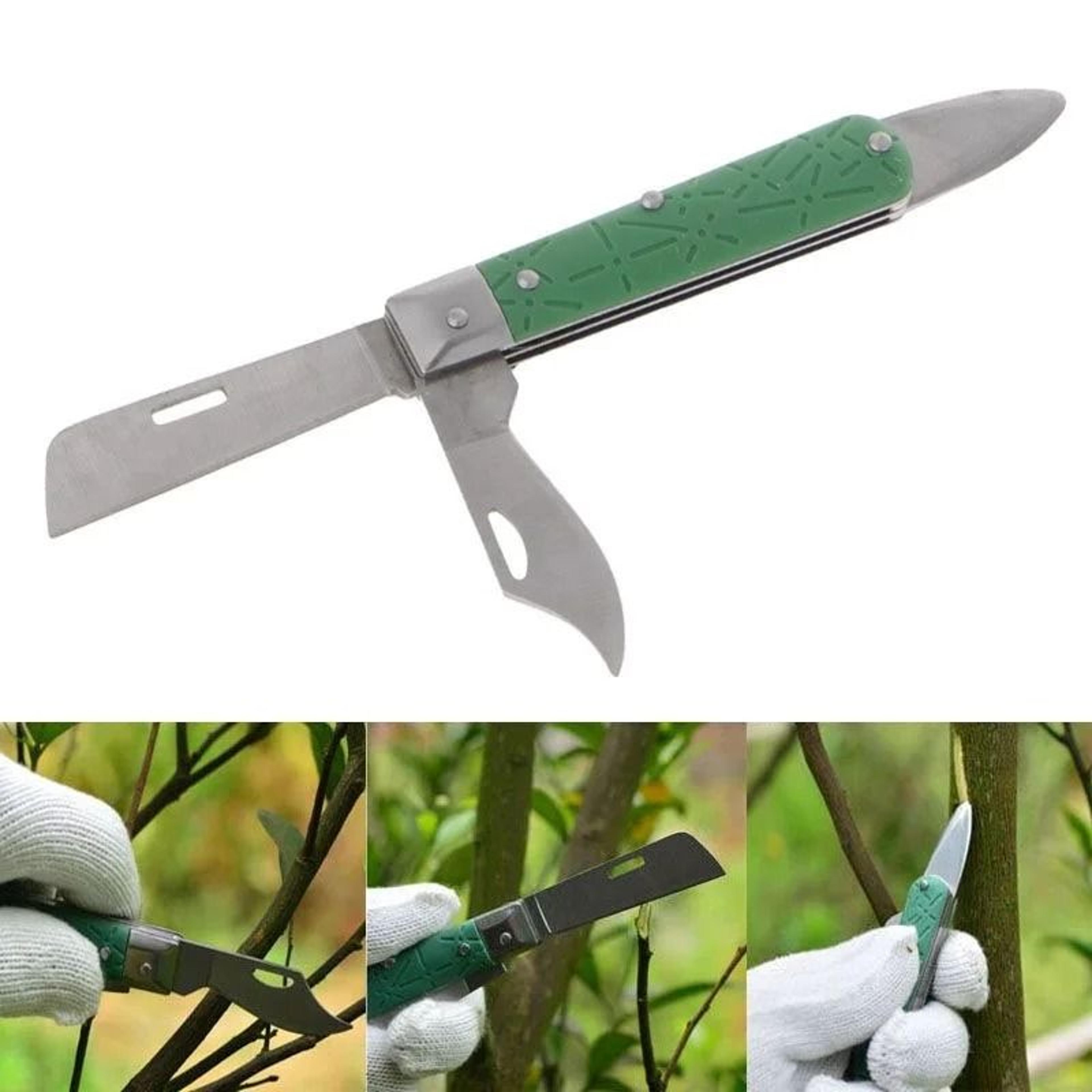 Dual Blade Stainless Steel MultiFunctional Folding Grafting Knife  Budding Tool 6