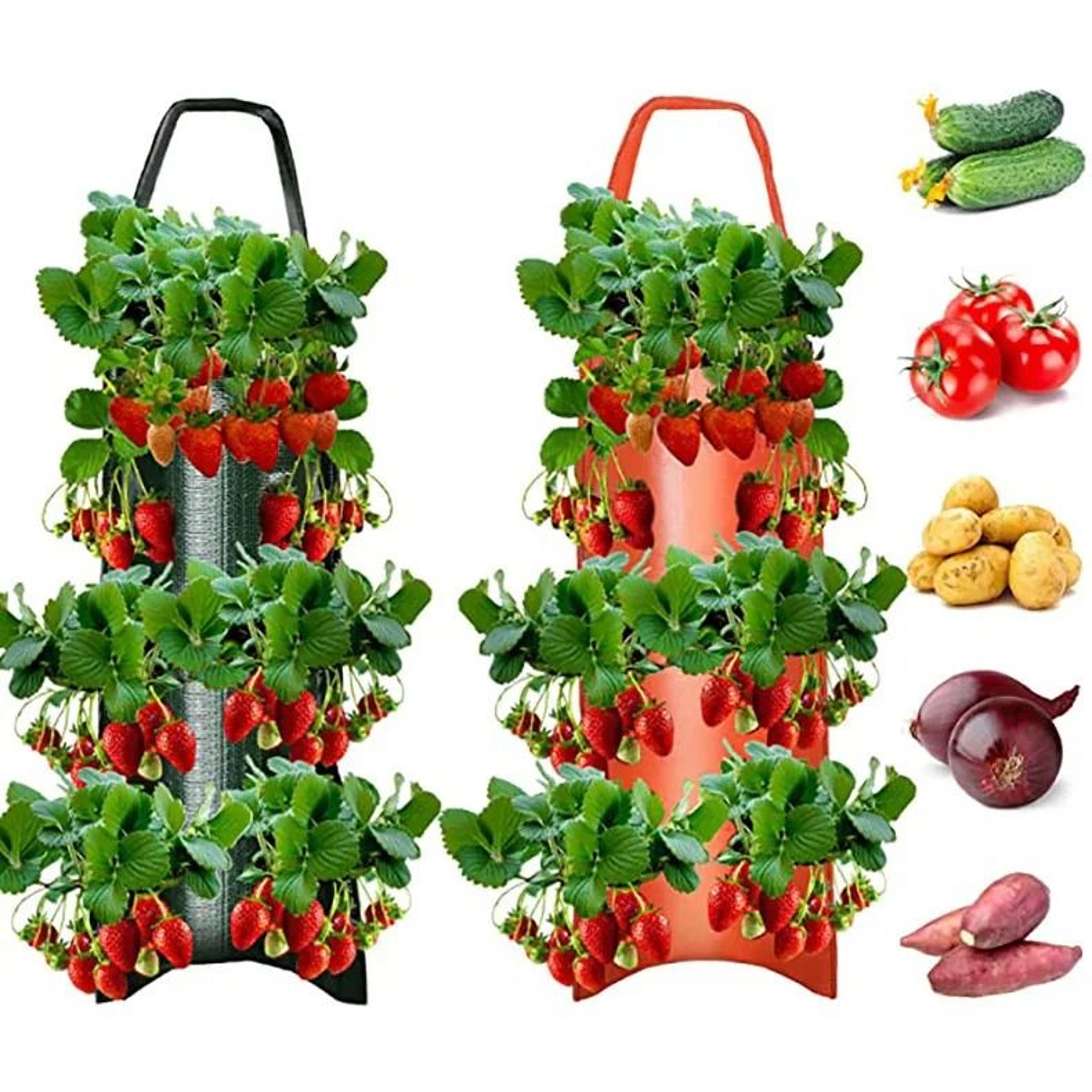Multi Function Hanging Strawberry Grow Bag  Vertical Upside Down Planter For Tomatoes Vegetables  F 0
