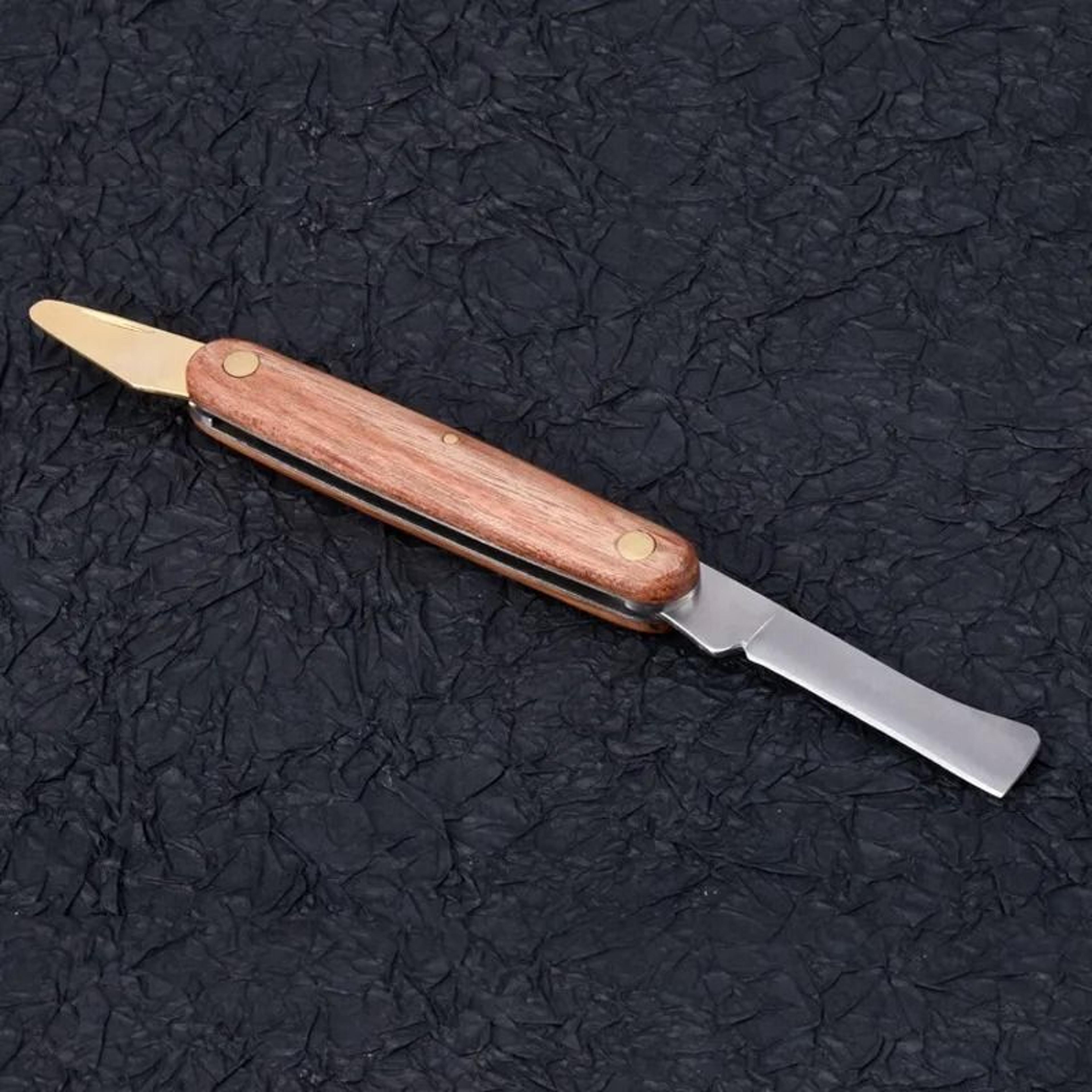 Double Edged Grafting Knife With Rosewood Handle  Stainless Steel Budding Tool For Plant Propagatio 4