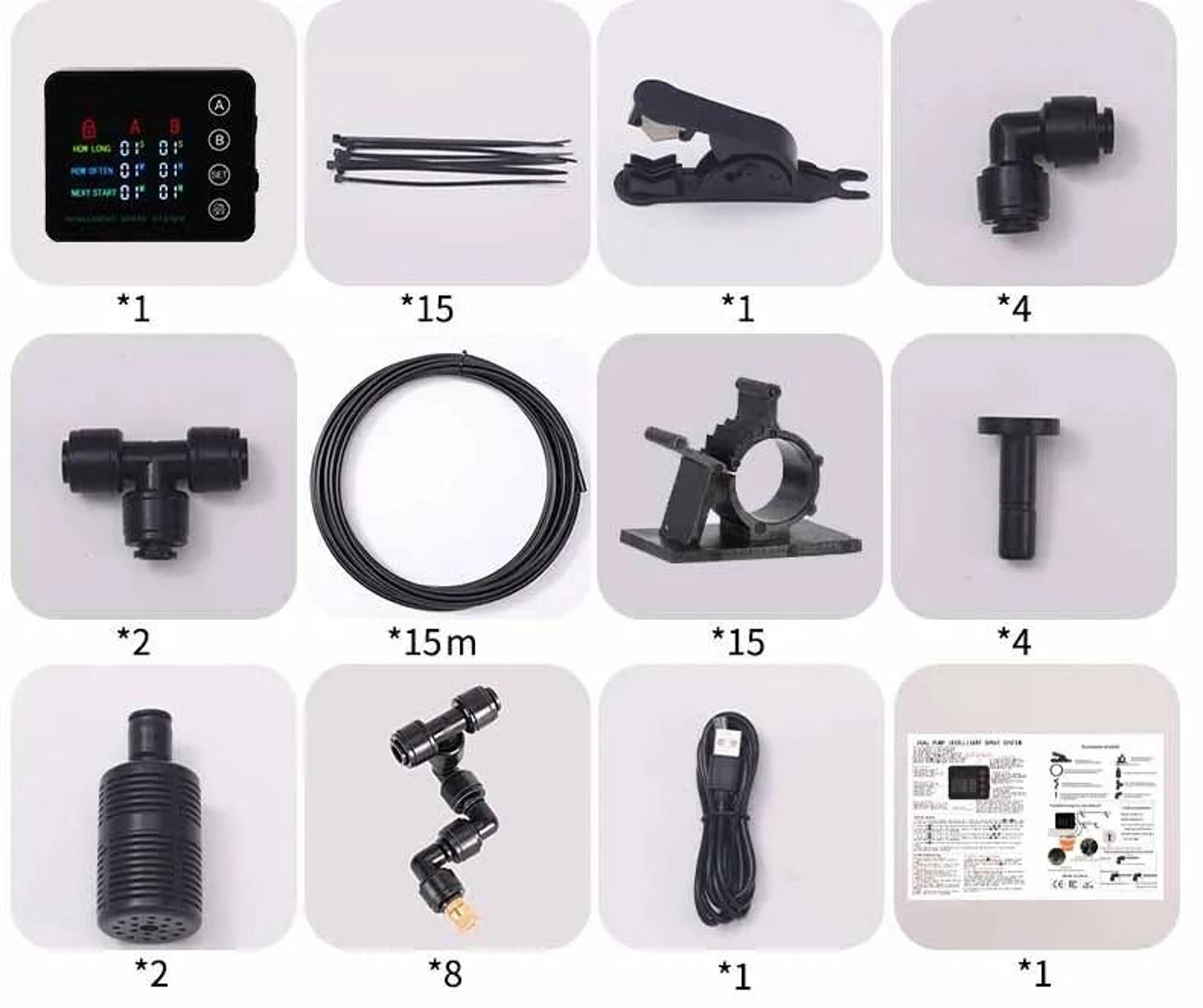 Rainforest Double Pump Automatic Misting System  Dual Control Timing Sprayer Kit For Reptiles  Viva 7