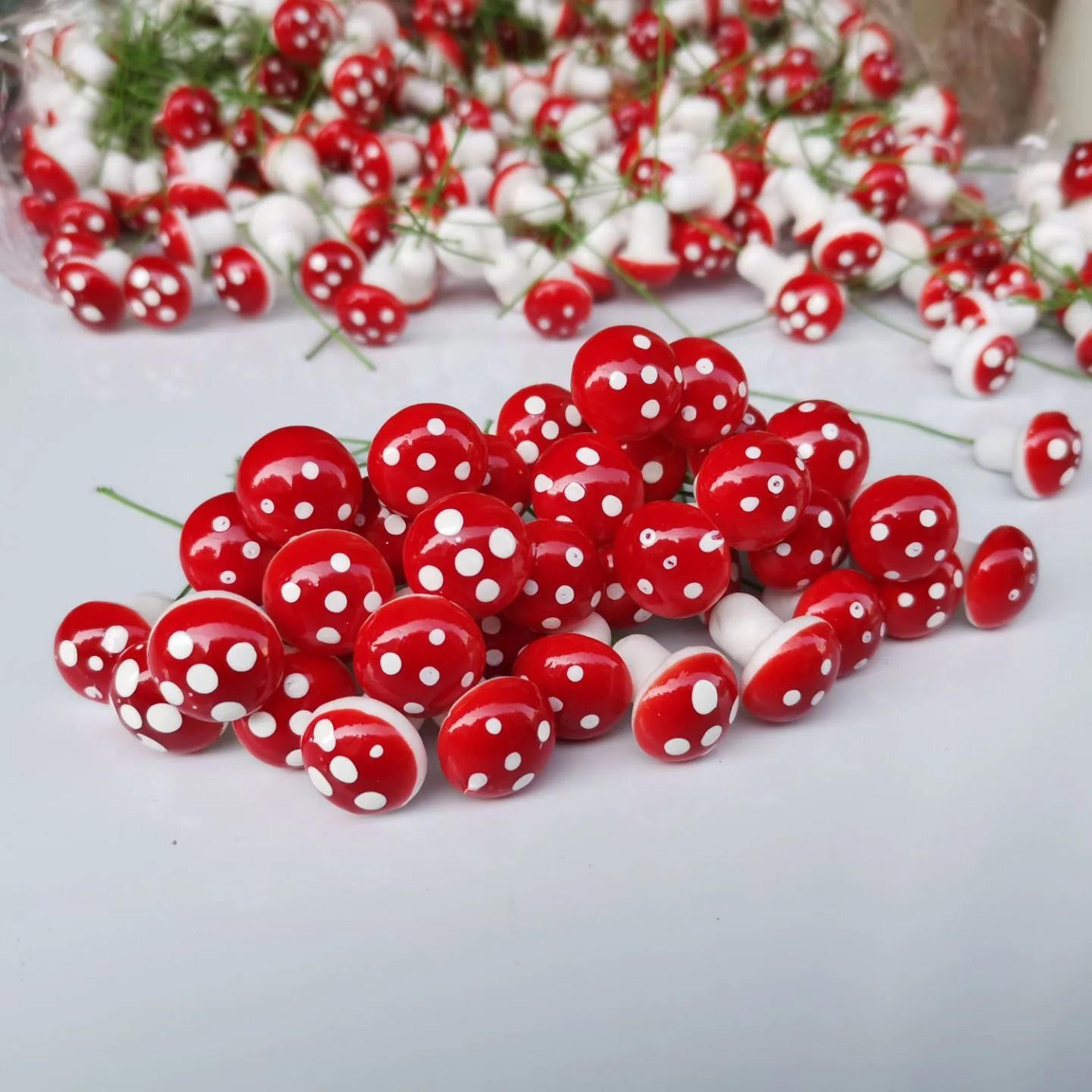 Red Dotted Mini Mushroom Garden Ornaments  50 Or 100 Piece DIY Miniature Fairy Garden And Bonsai De 4