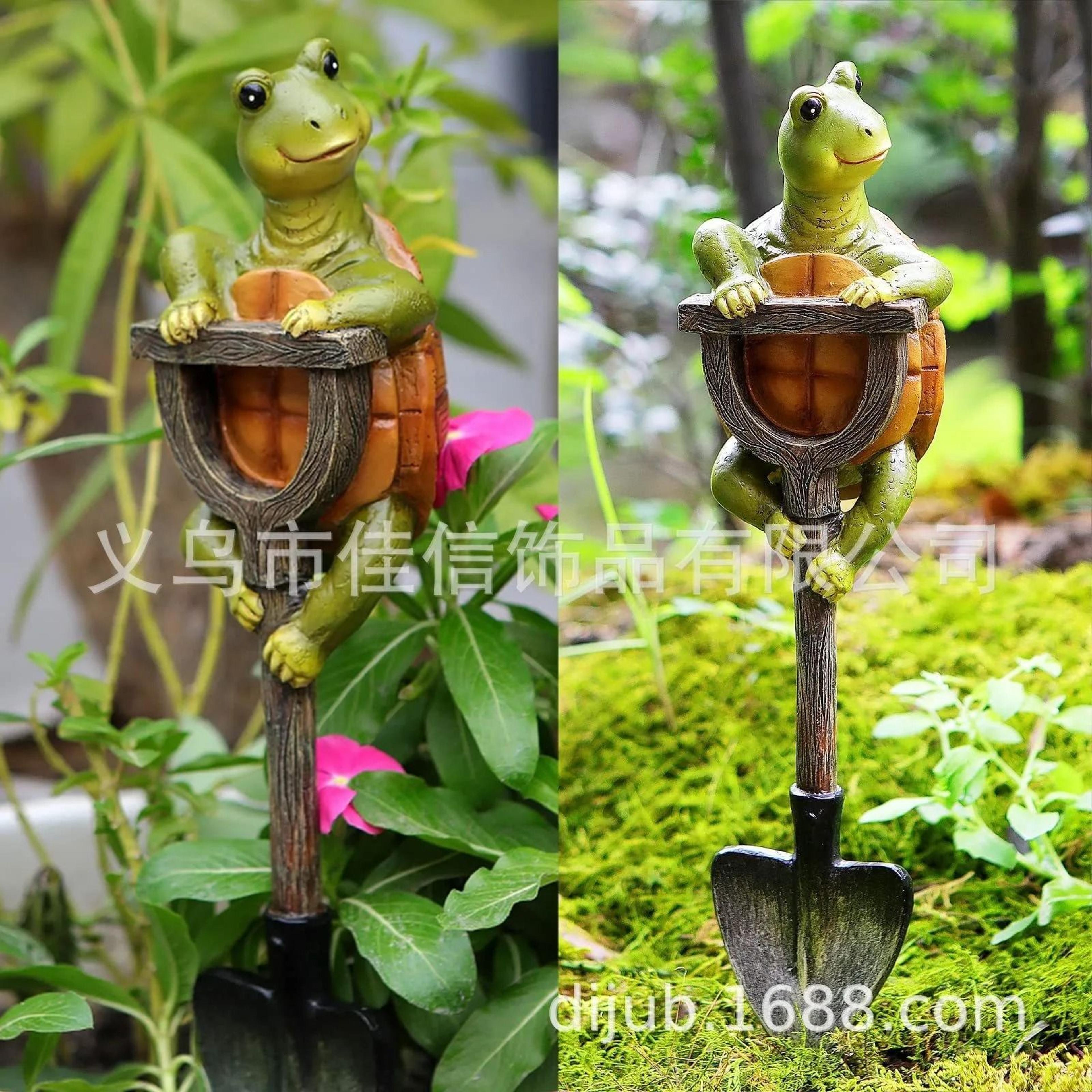 Cute Garden Gnome Frog Rabbit Turtle Statue Set  Resin Animal Figurines With Shovel For Outdoor Pat 2
