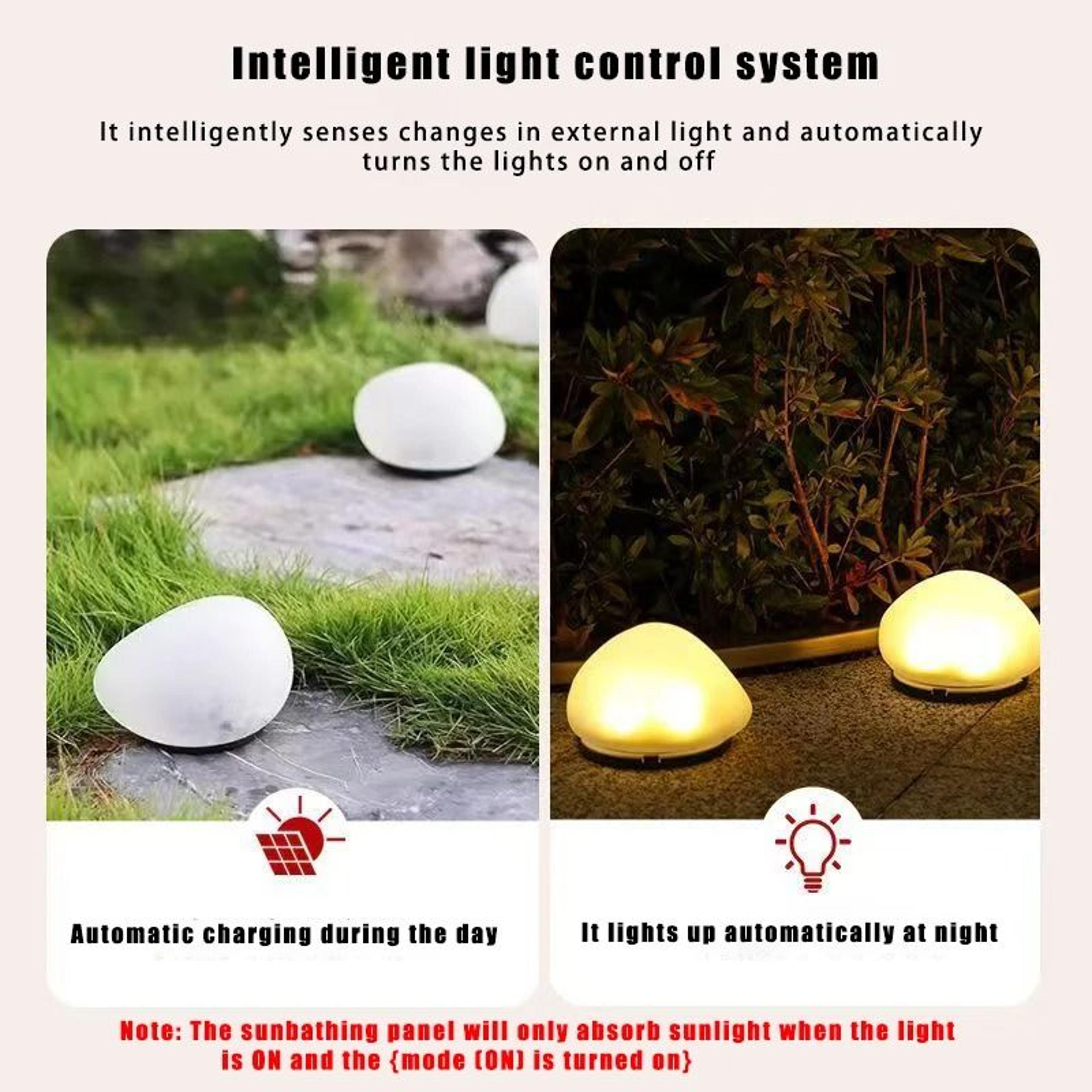 Garden Solar Powered Stone Lights  Outdoor Waterproof Artificial Rock Landscaping Lights For Pathwa 4