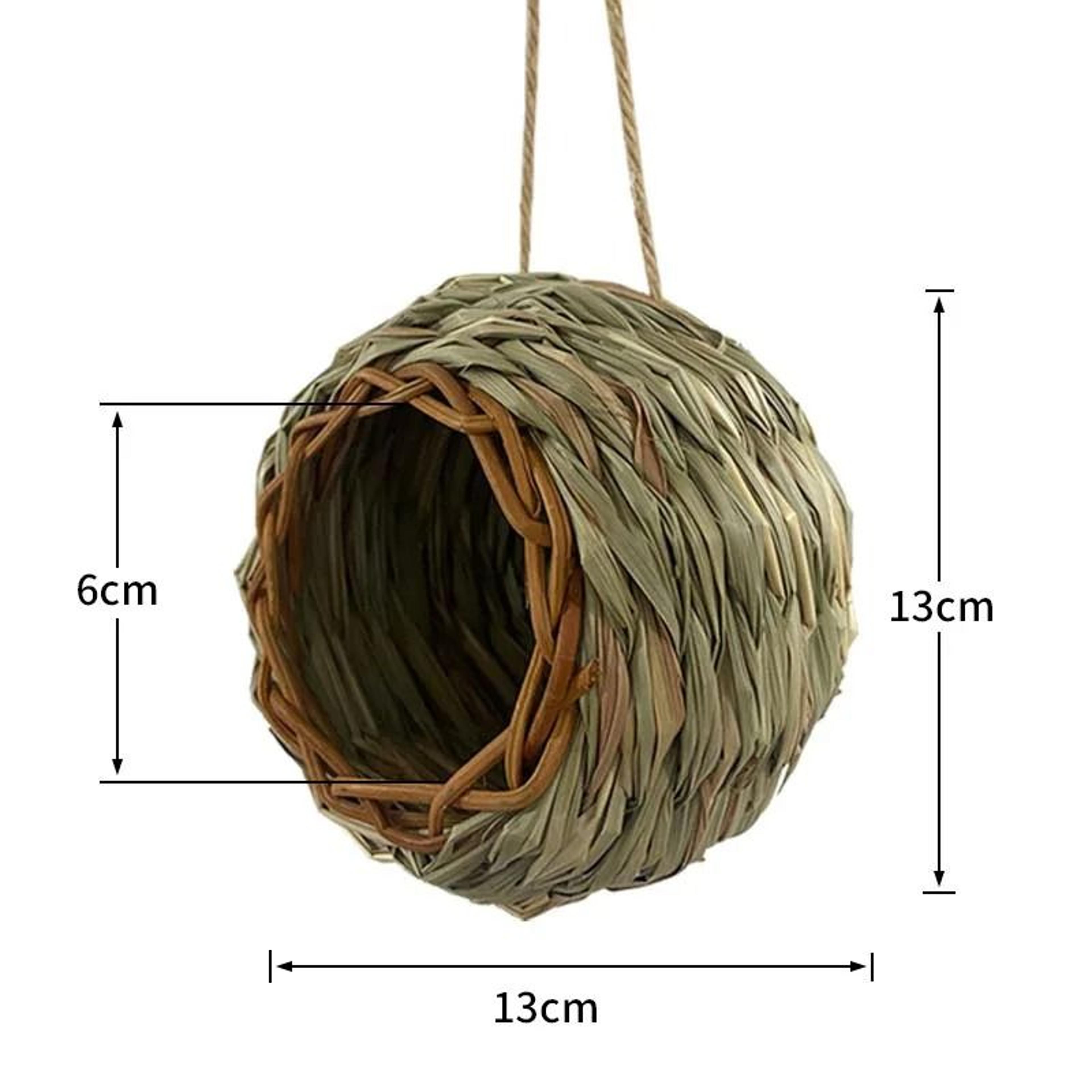 Round Natural Grass Bird Nest House  Handwoven Hanging Outdoor Shelter And Garden Decoration 2