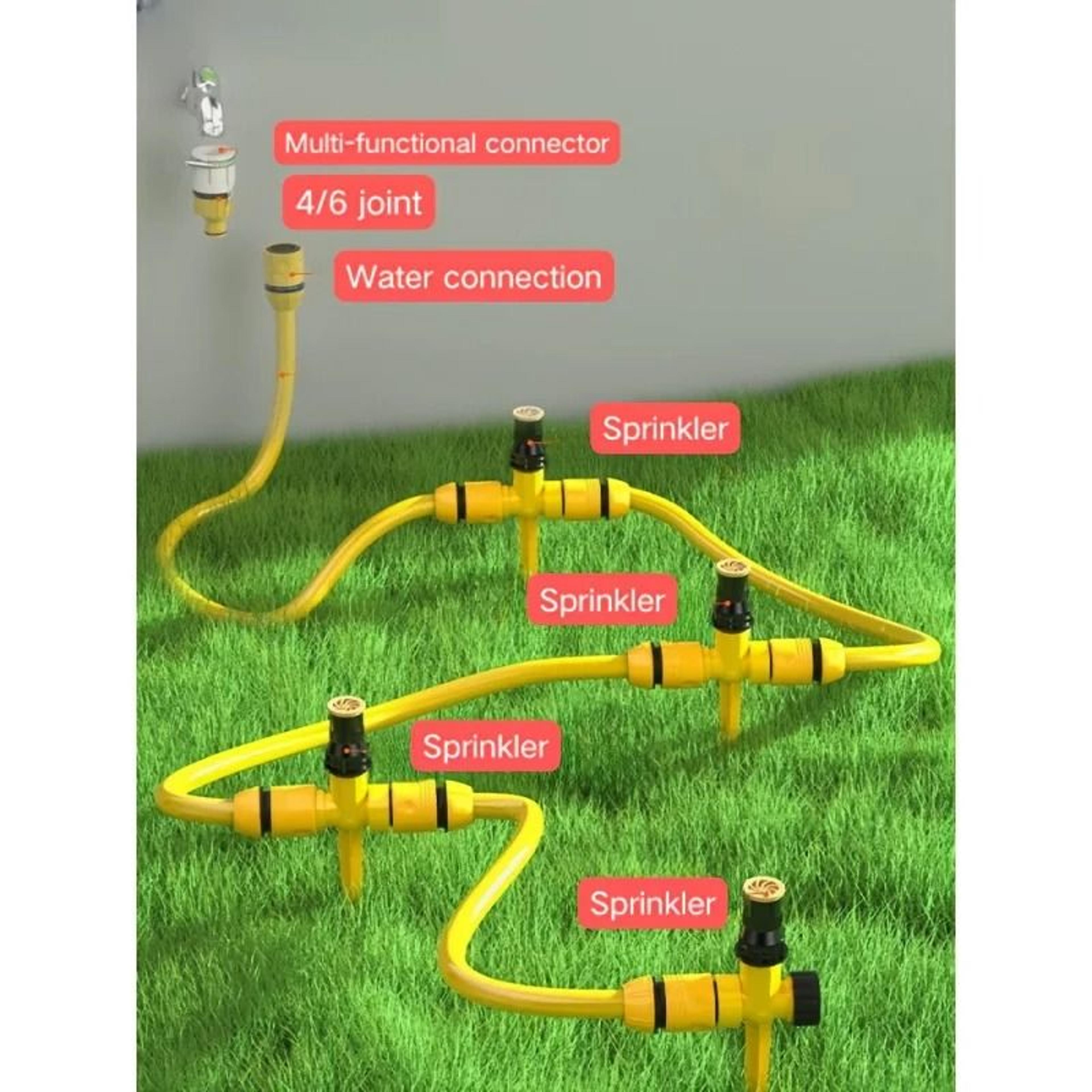 360 Automatic Rotating Lawn Sprinkler Set  Linkable Ground Spike Irrigation Sprinkler 2