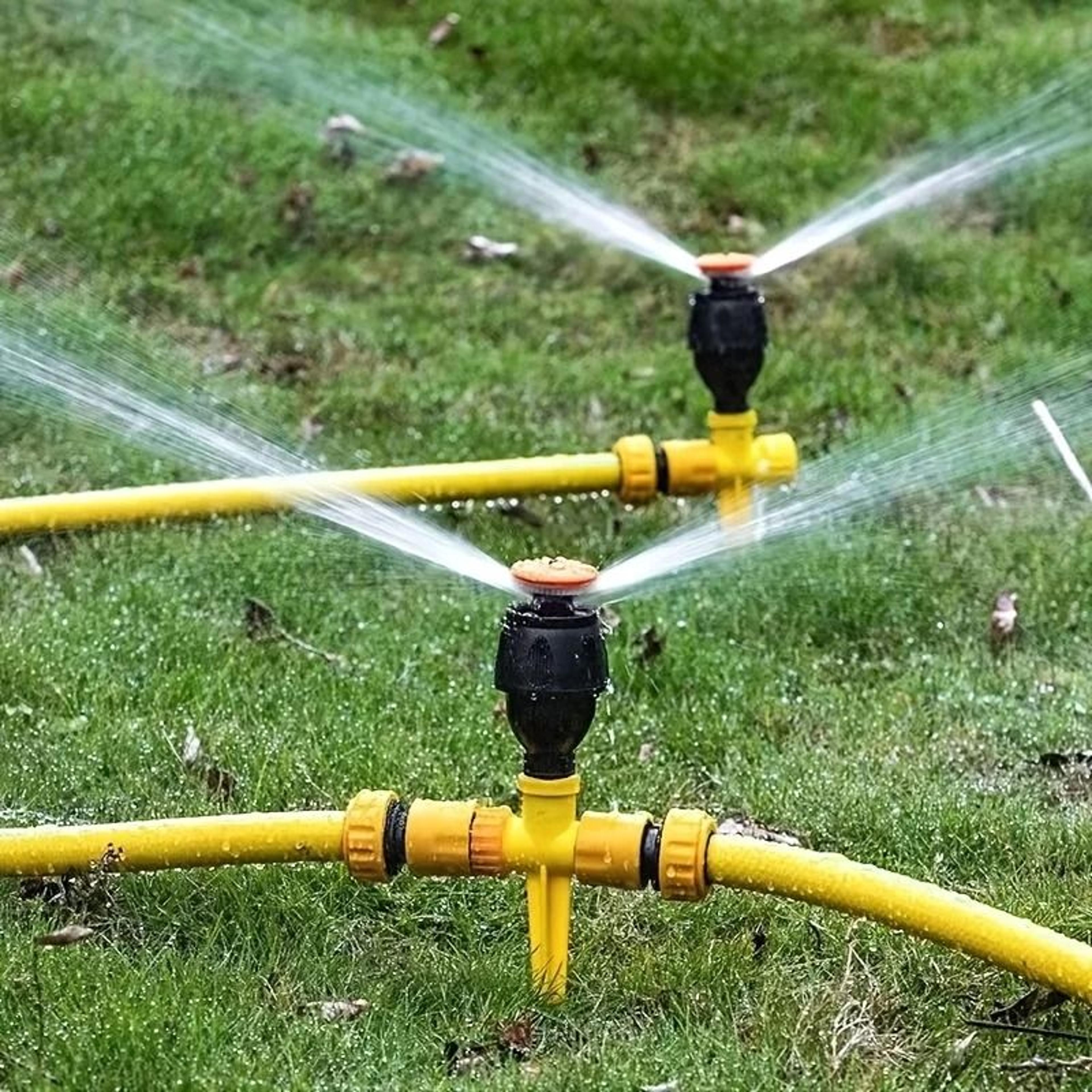 360 Automatic Rotating Lawn Sprinkler Set  Linkable Ground Spike Irrigation Sprinkler 1