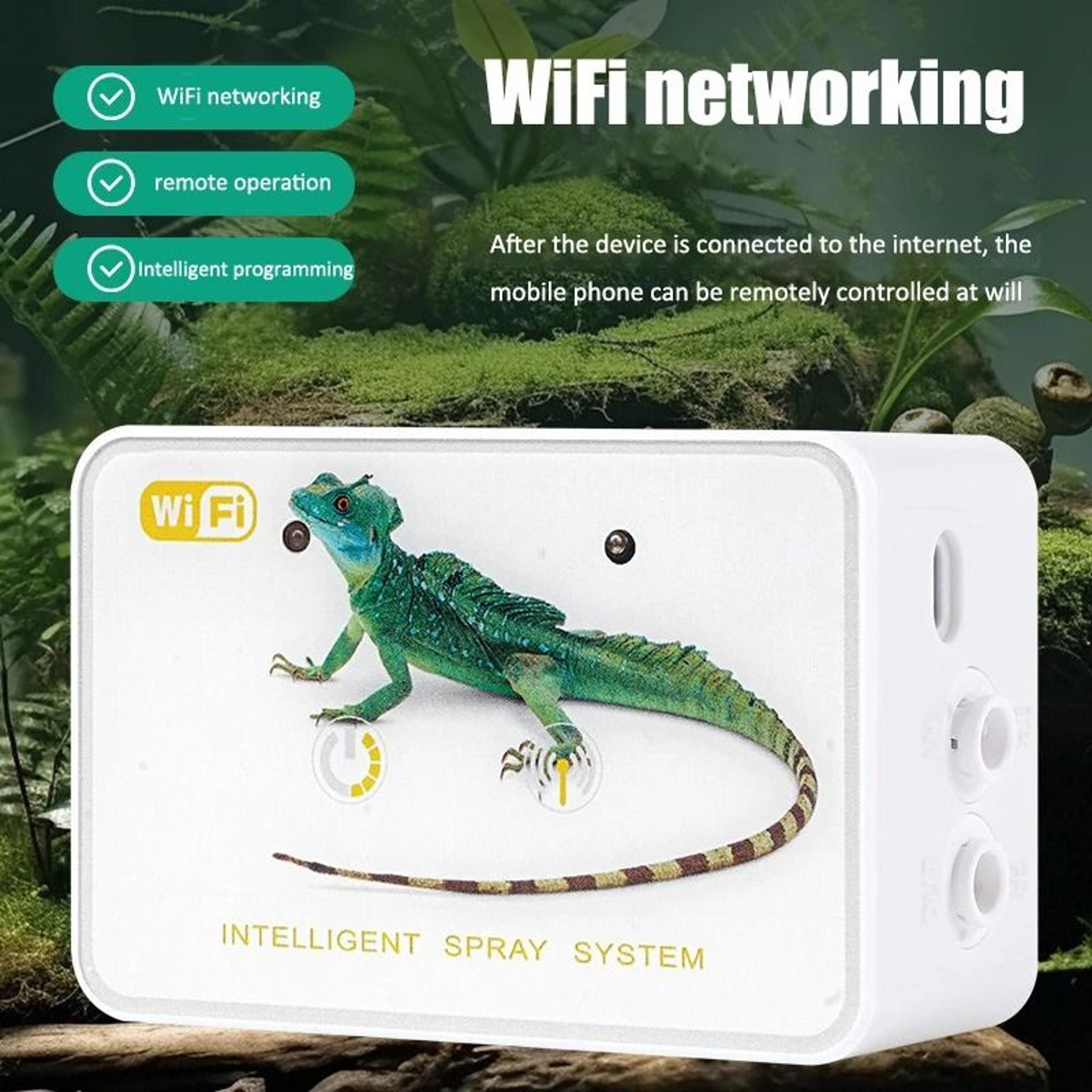 wifi smart reptile fogger spray system – intelligent terrarium humidifier with automatic mist sprinkler kit
