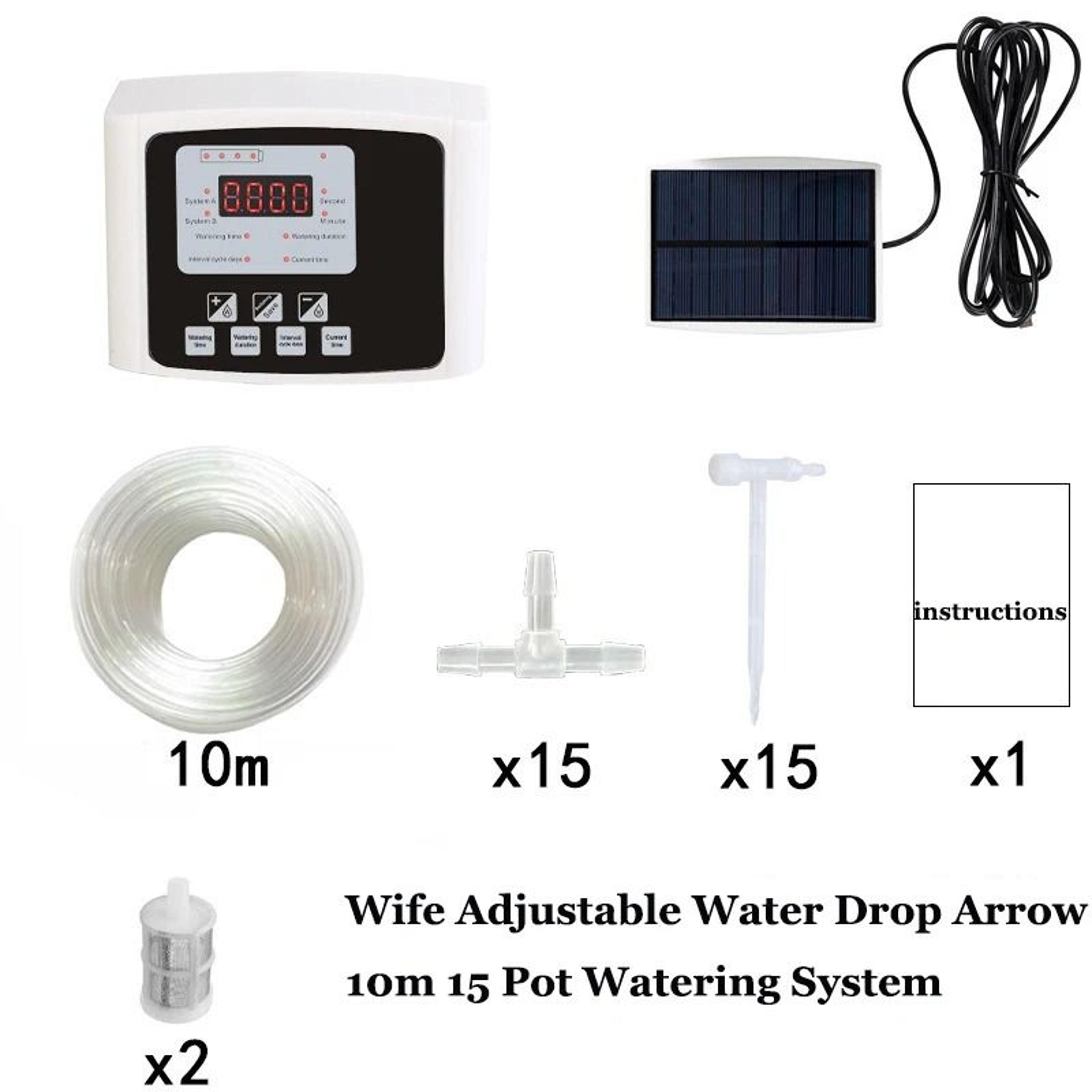 Solar Powered Double Pump Automatic Drip Irrigation System  Smart Garden Timer Kit With Adjustable  6