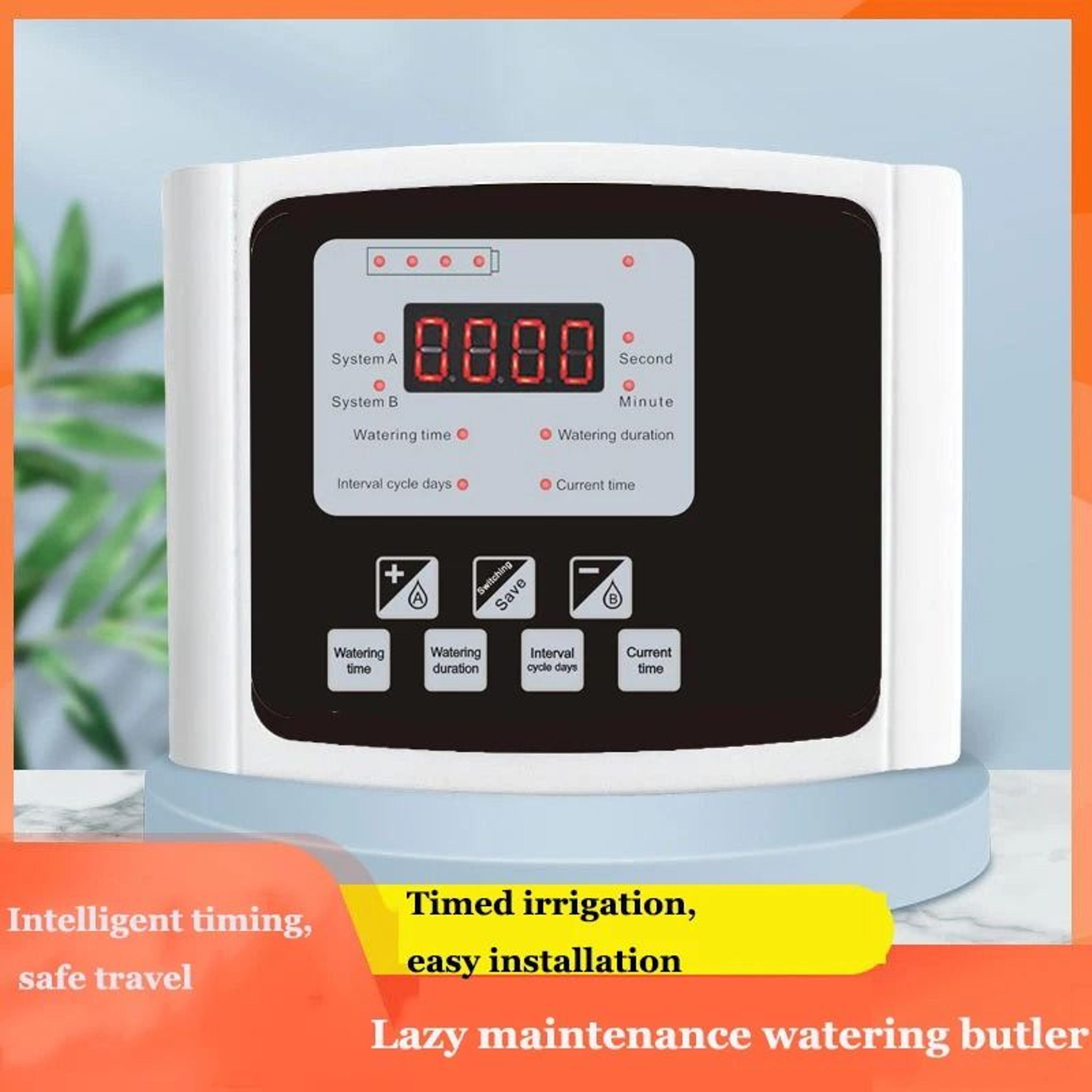 Solar Powered Double Pump Automatic Drip Irrigation System  Smart Garden Timer Kit With Adjustable  0