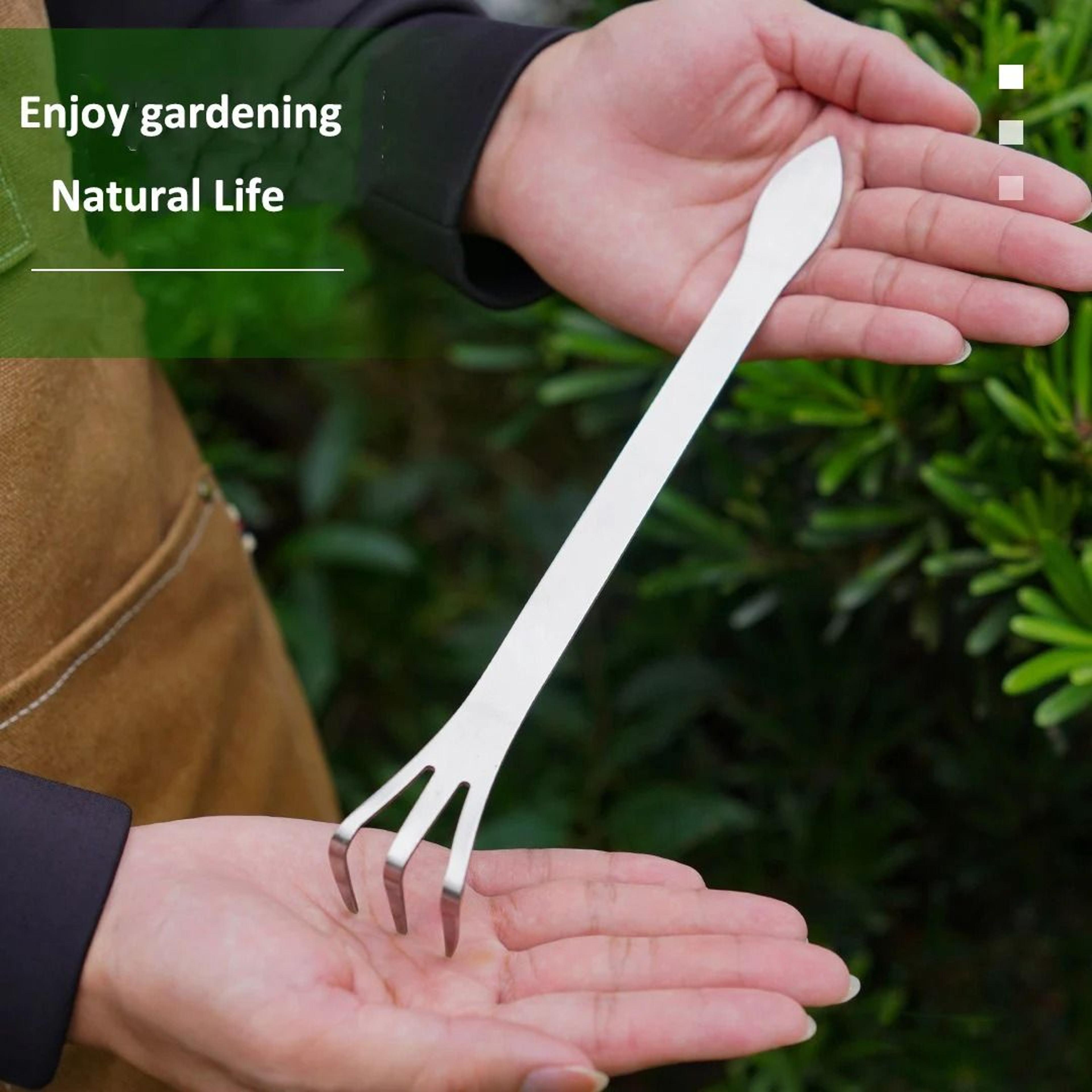 Small Garden Hand Rake  Three Claw Soil Cultivator And Weeding Tool For Flowerbeds 1