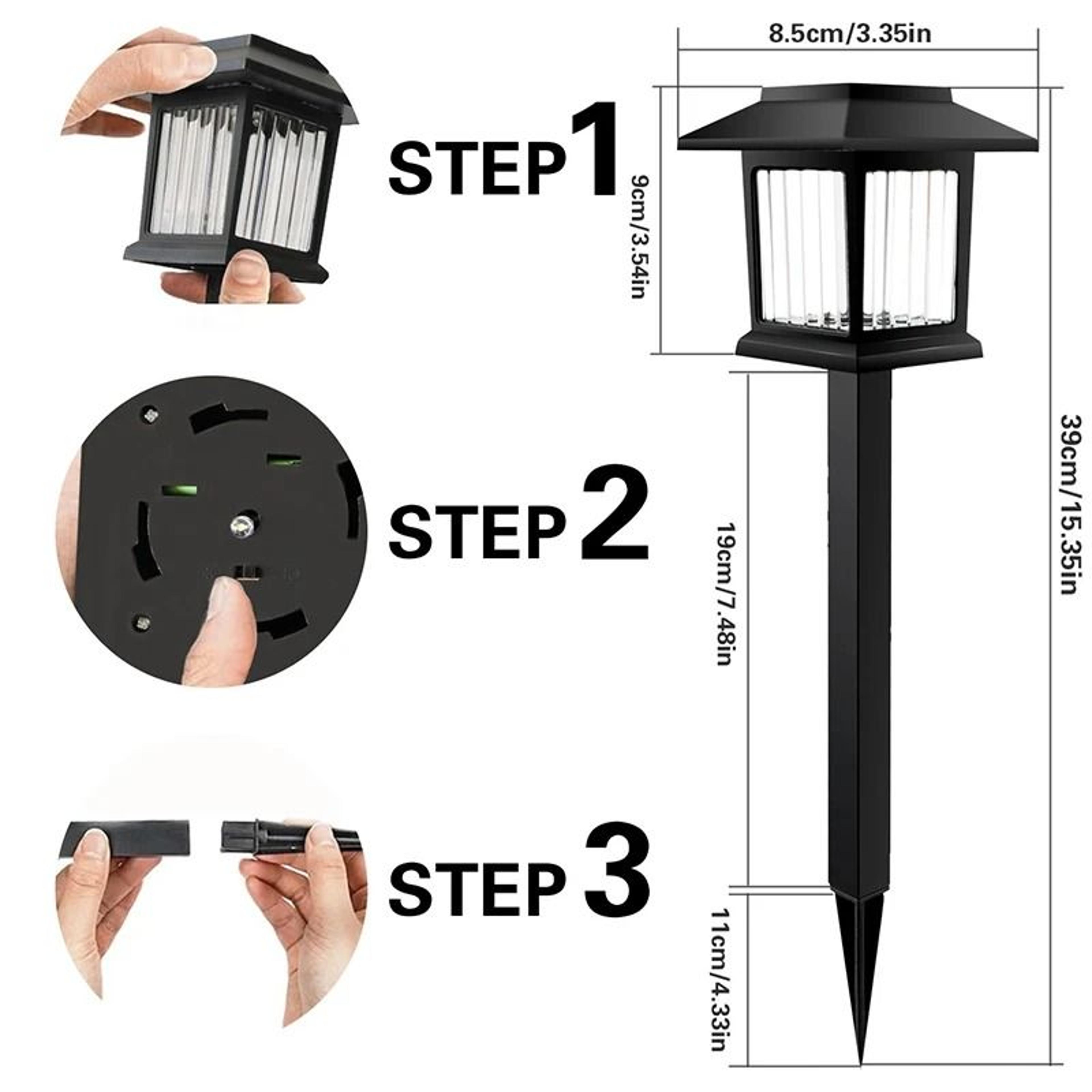 2PCS Waterproof Outdoor LED Solar Pathway Lights  Walkway Landscape Lamps For Garden Yard And Drive 2