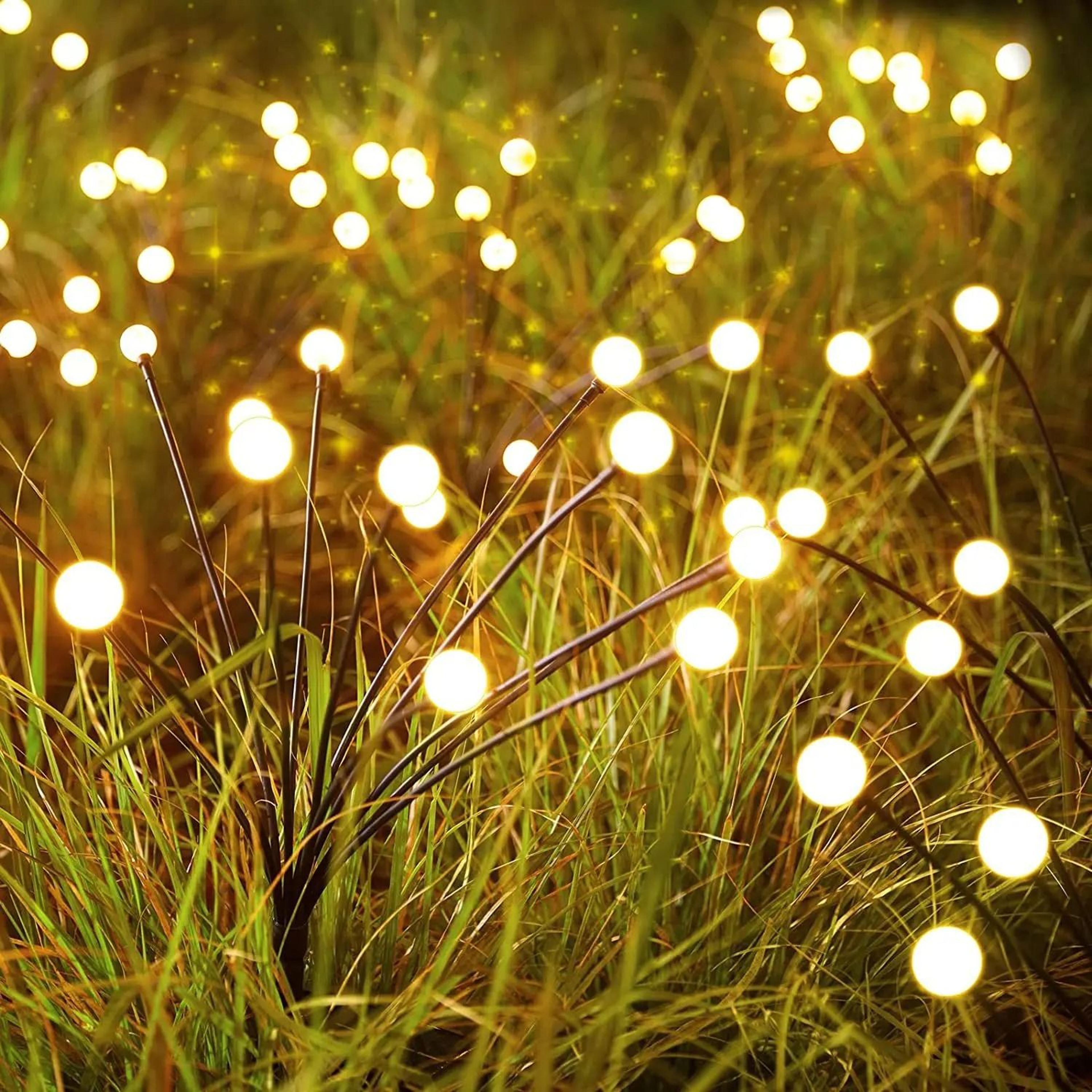 6 LED Solar Swaying Firefly Lights  Waterproof Outdoor Garden Lights For Yard Patio And Pathway 0