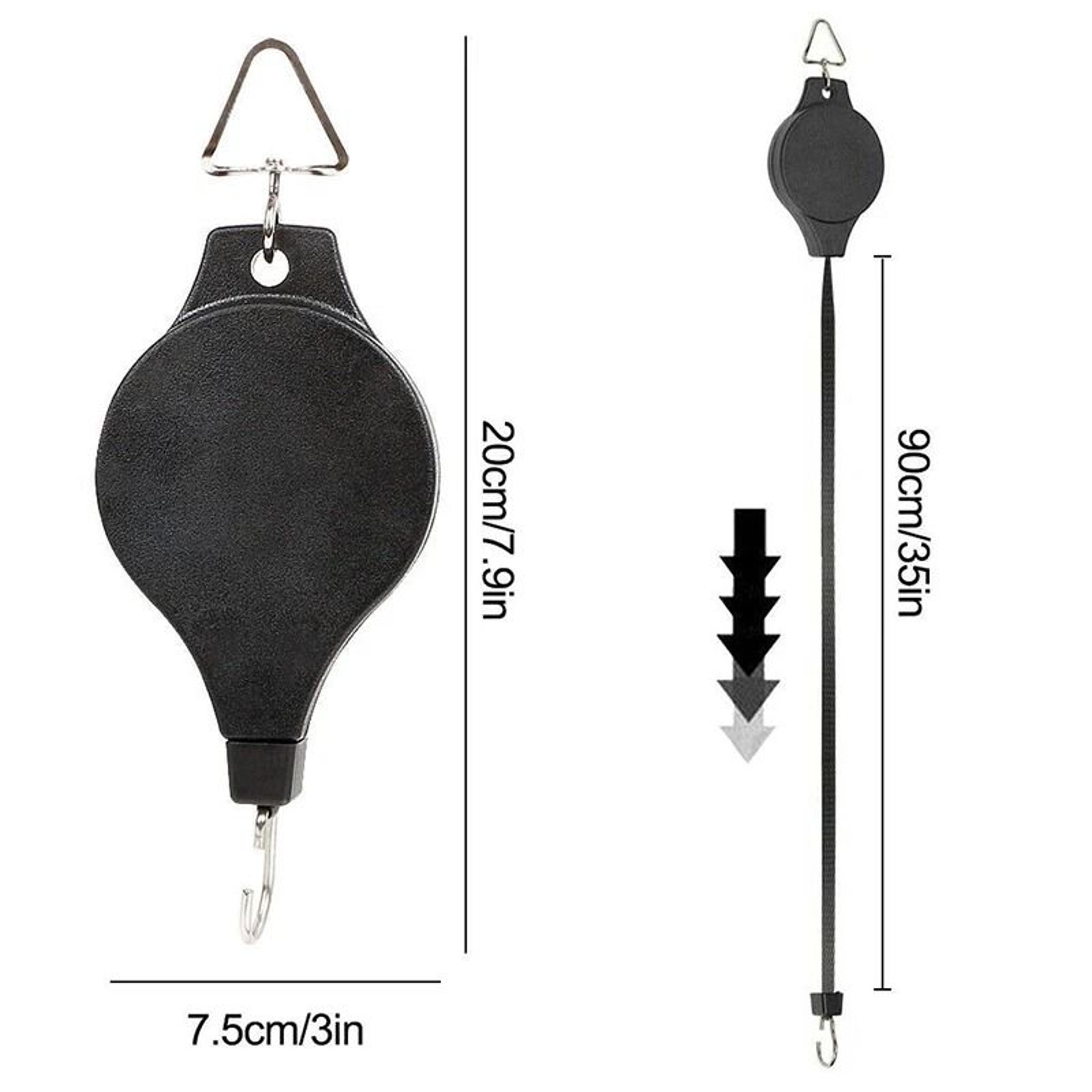 Flex Grip Retractable Plant Pulley Hook  Adjustable Pull Down Hanger For Indoor And Outdoor Hanging 2