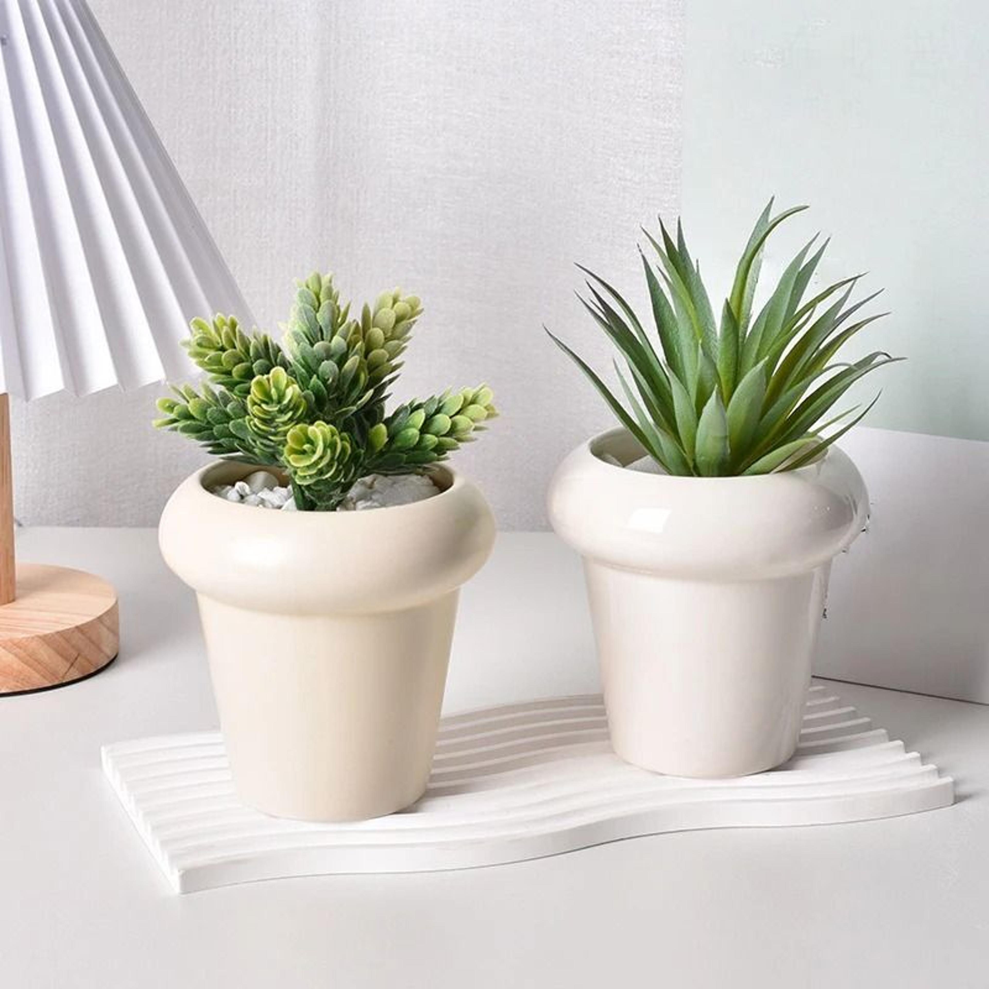 European Style Ceramic Flowerpot  Simple Small Bonsai  Succulent Planter Container 1