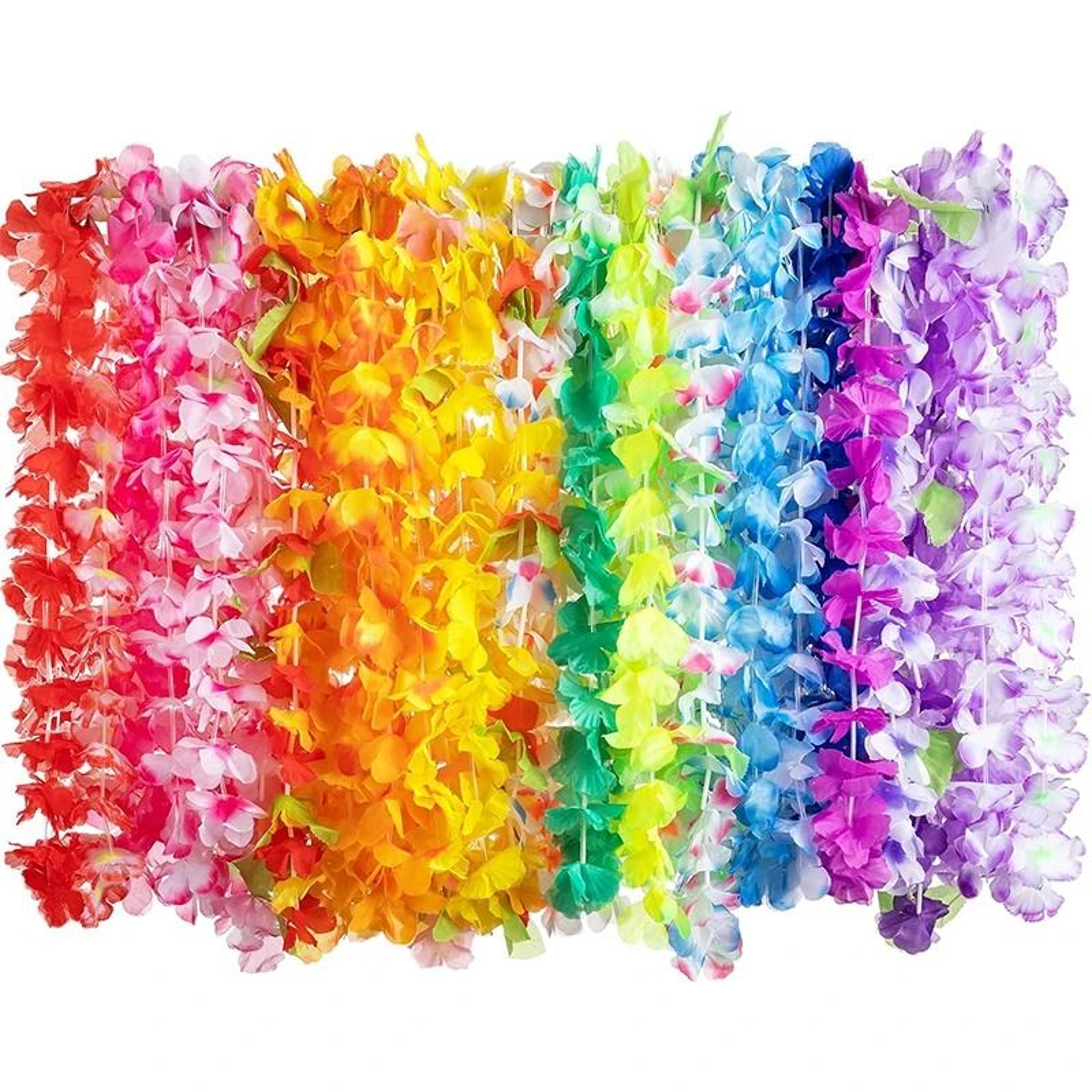 Hawaiian Flower Wreath Necklace 102050 Pack  Tropical Luau Lei Garland For Summer Birthday Wedding  1