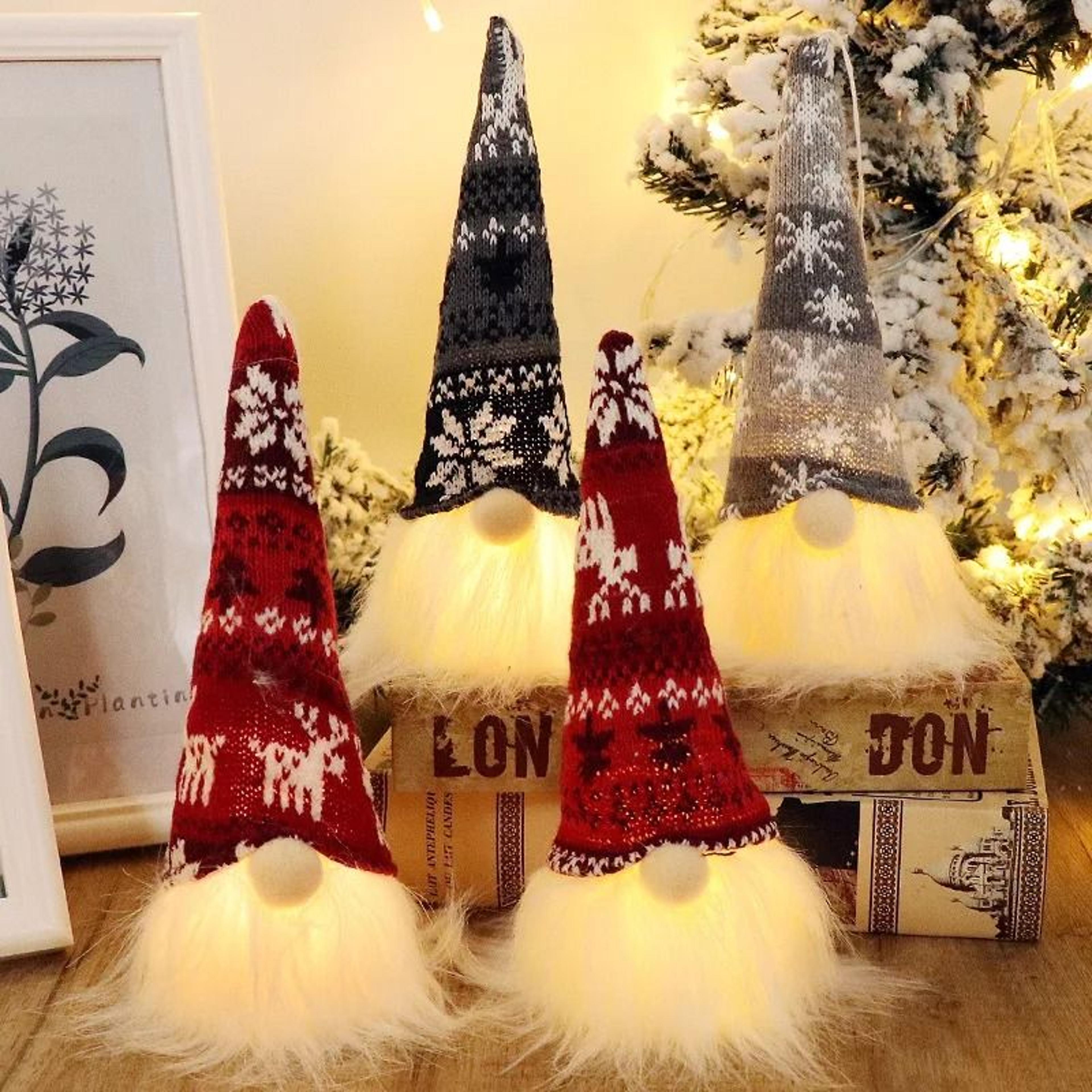 Glowing LED Faceless Gnome Doll 8 In  12 In  Lighted Christmas Plush Elf Ornament  New Year Holiday 2