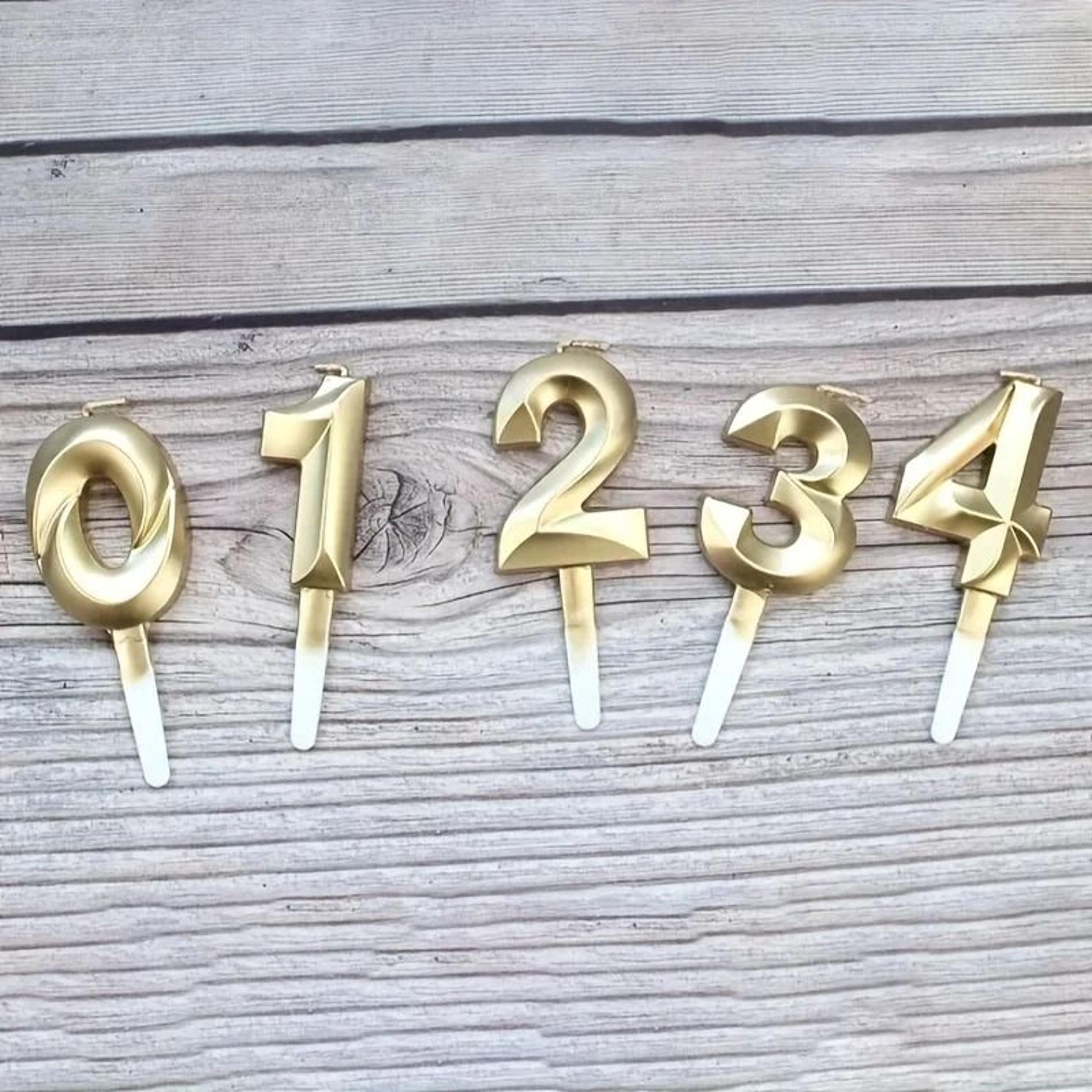 Creative Gold Diamond 3D Number Candle  Elegant Large Birthday Cake Topper For Party Supplies  Anni 3