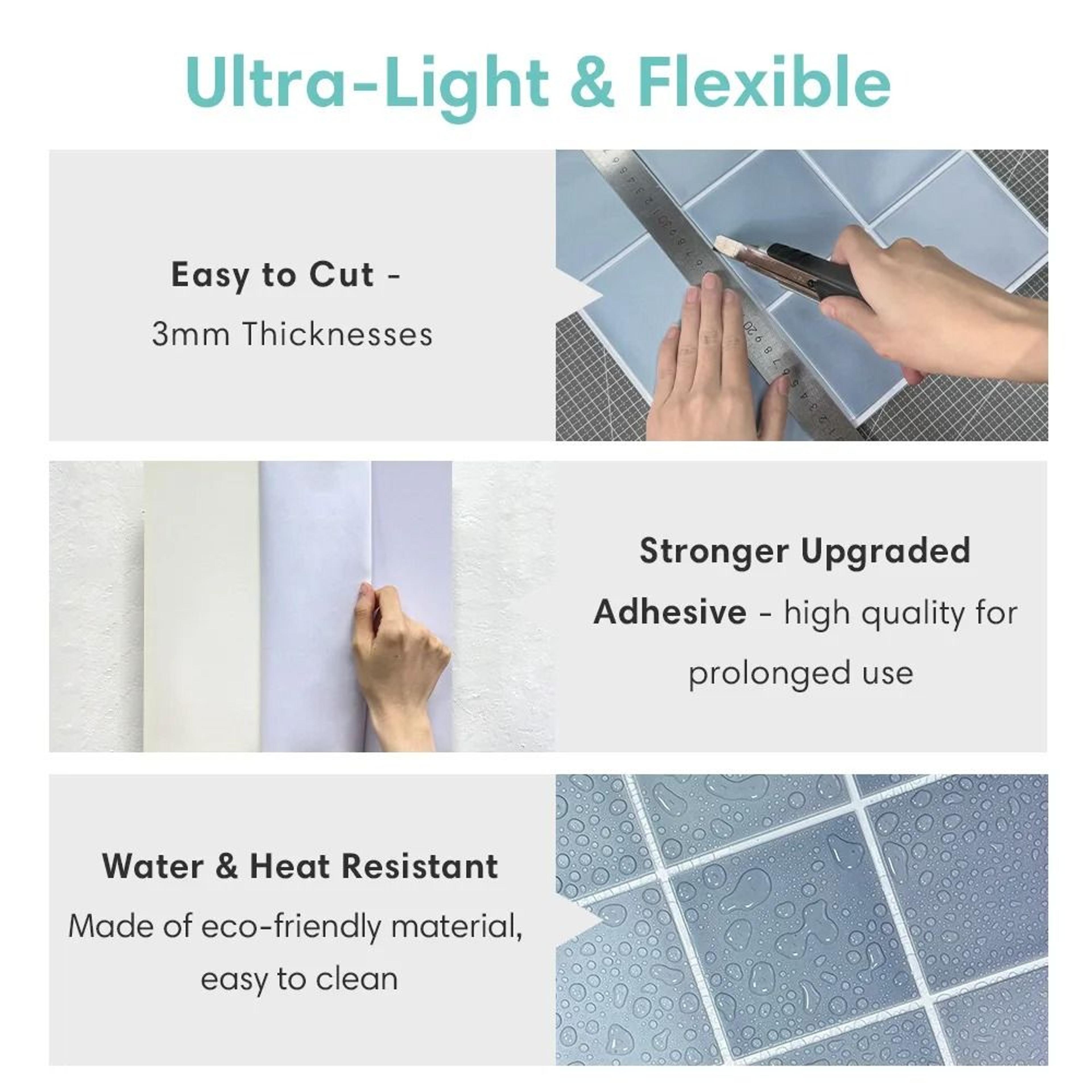 3D Decorative Tile Stickers  Self Adhesive Wall Stickers For Kitchen  Bathroom 4
