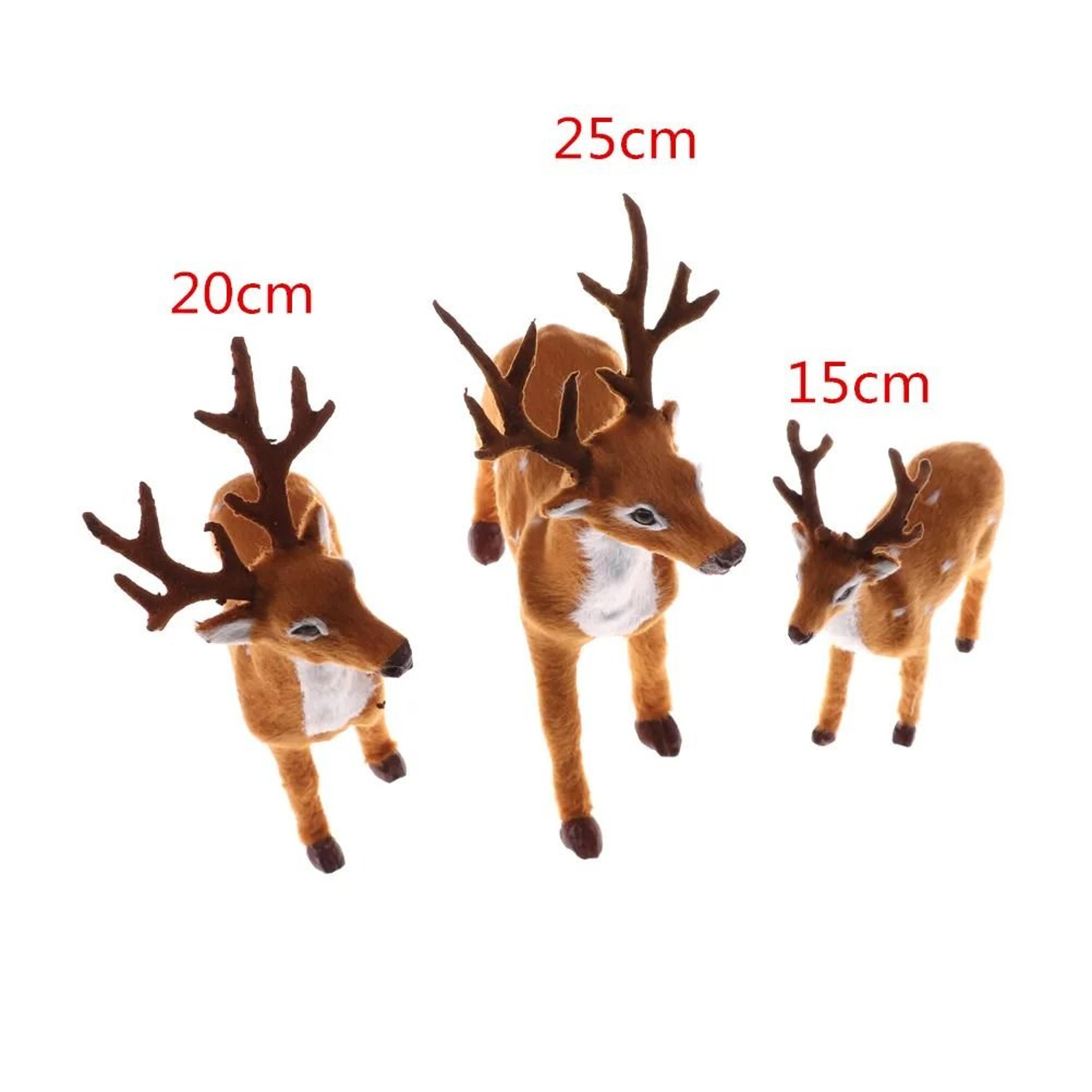Simulation Plush Reindeer Figurine  Standing Christmas Elk Toy  New Year Tabletop Decor 1