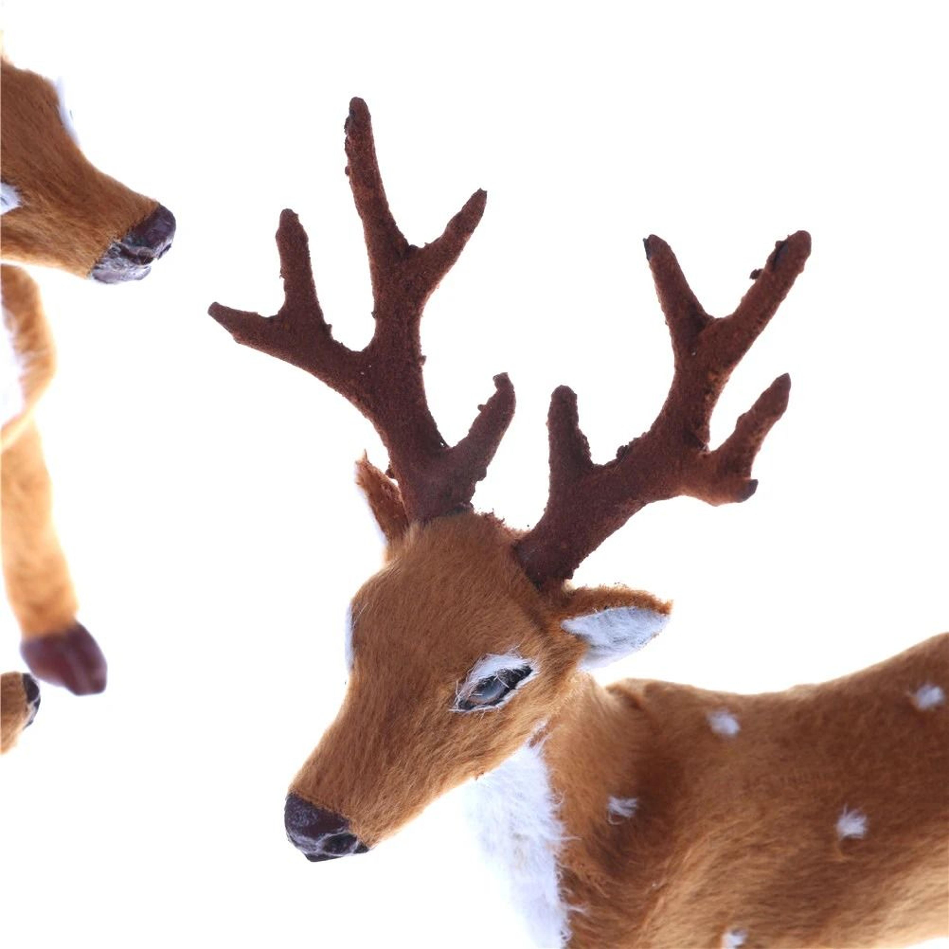 Simulation Plush Reindeer Figurine  Standing Christmas Elk Toy  New Year Tabletop Decor 3