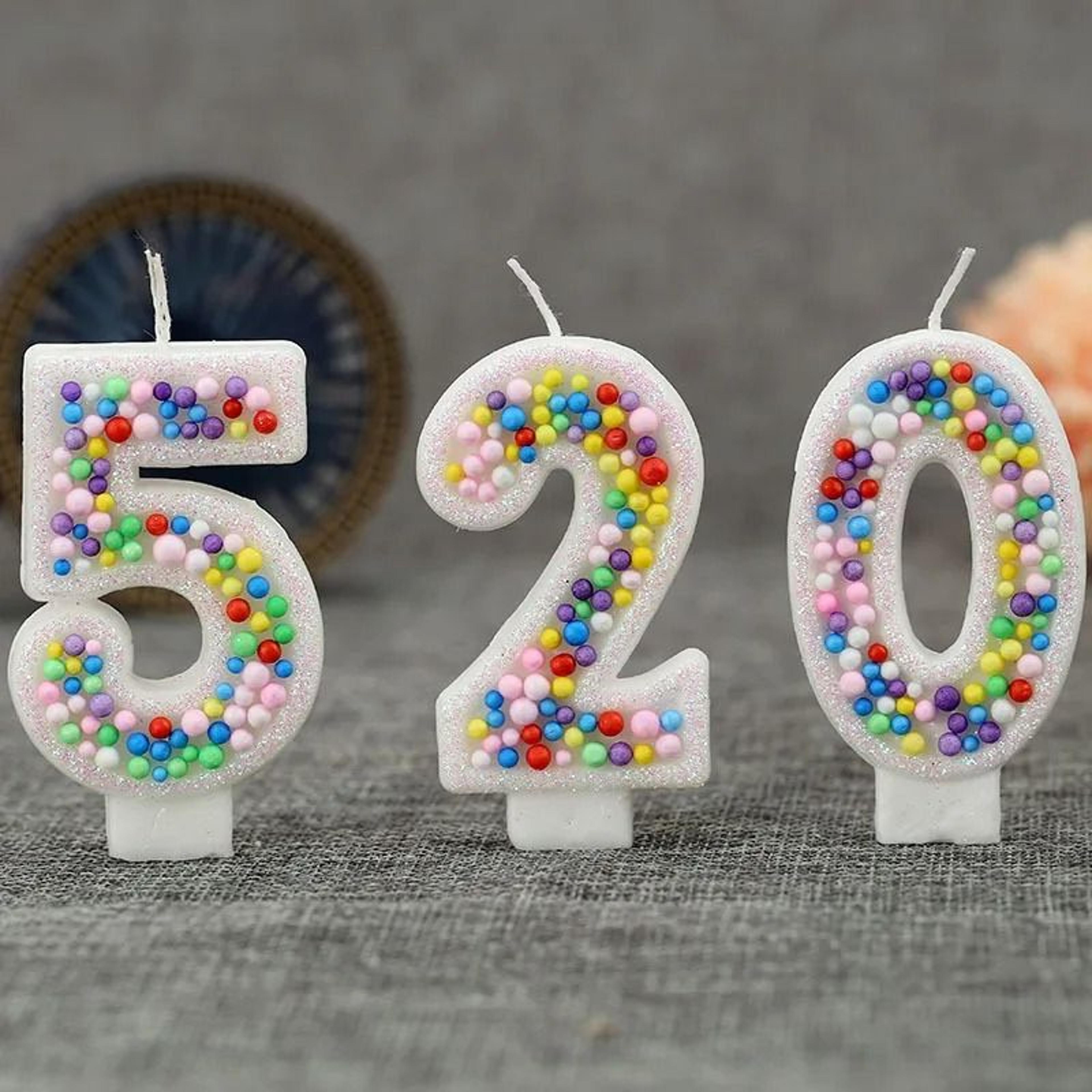 Colorful Ball Number Birthday Candles Sleek 0 To 9 Digits For Cake Party Supplies And Festive Decor 1