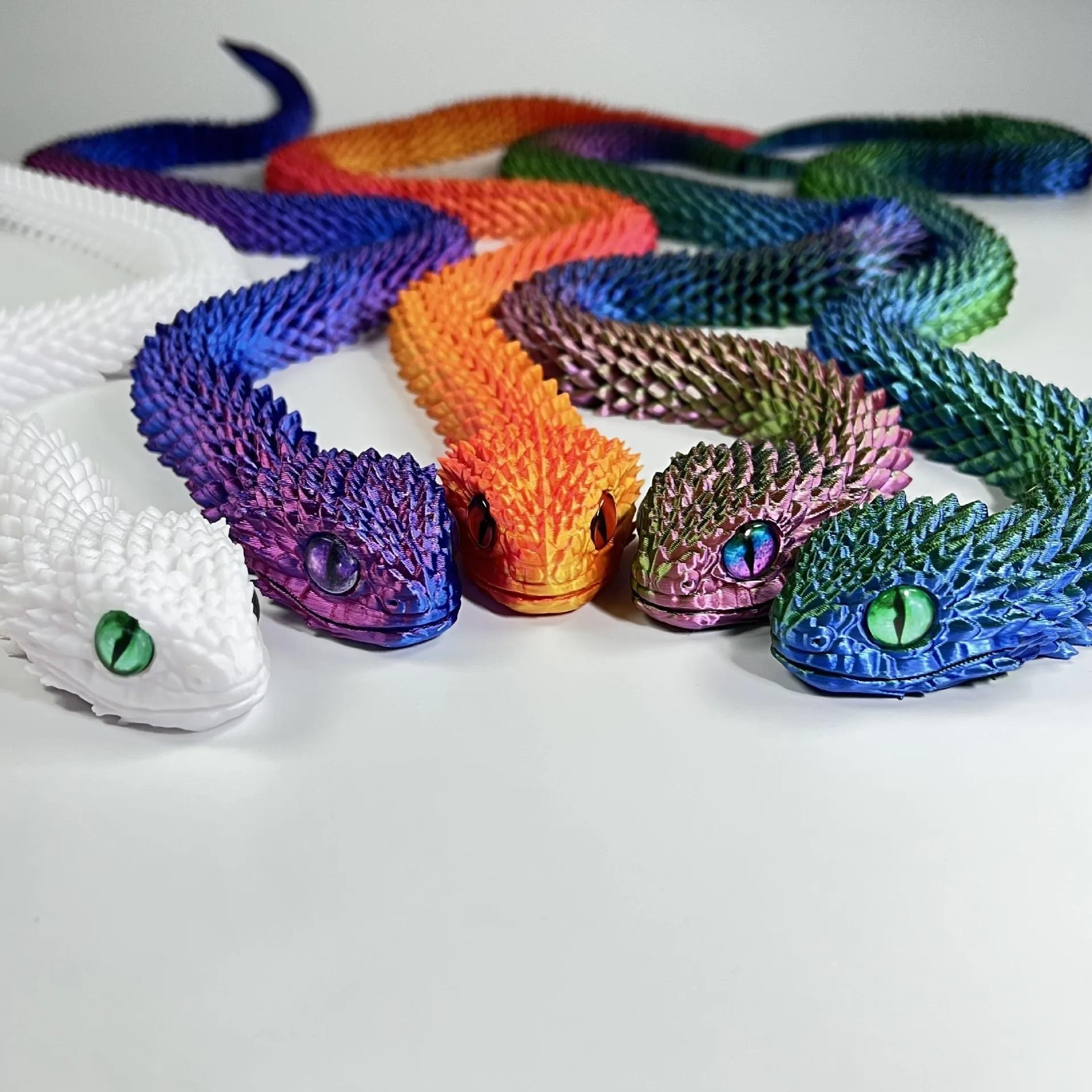 3D Printed Snake Movable Joint Simulation Figurine Creative Desktop Ornament New Year Gift And Fidg 2