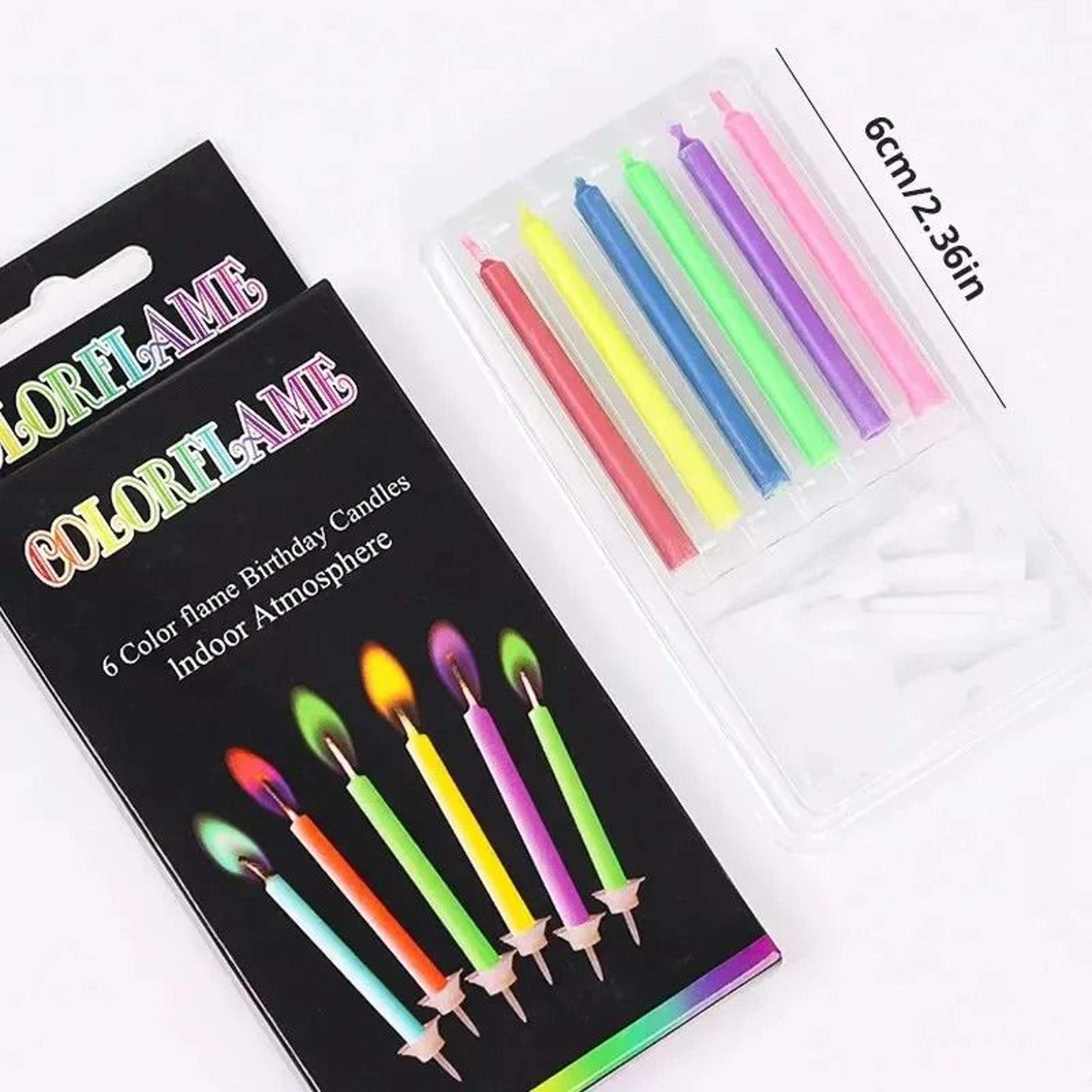 6 Pcs Colorful Flame Birthday Candles Creative Multi Color Flame Cake Topper Decorations For Party  5