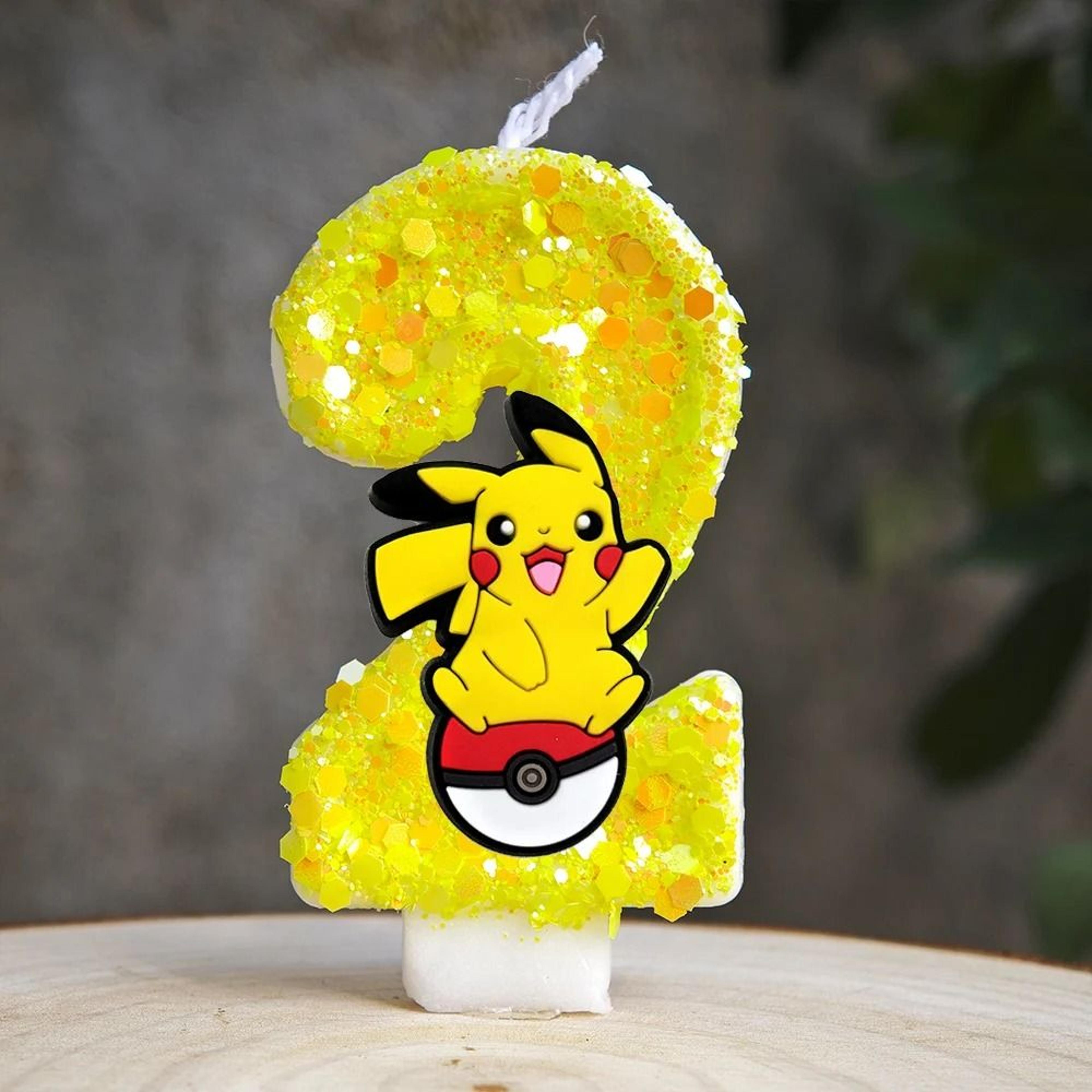 Yellow Electric Mouse Cartoon 0 To 9 Number Birthday Candle Kid Baby Shower Cake Topper Decoration  6