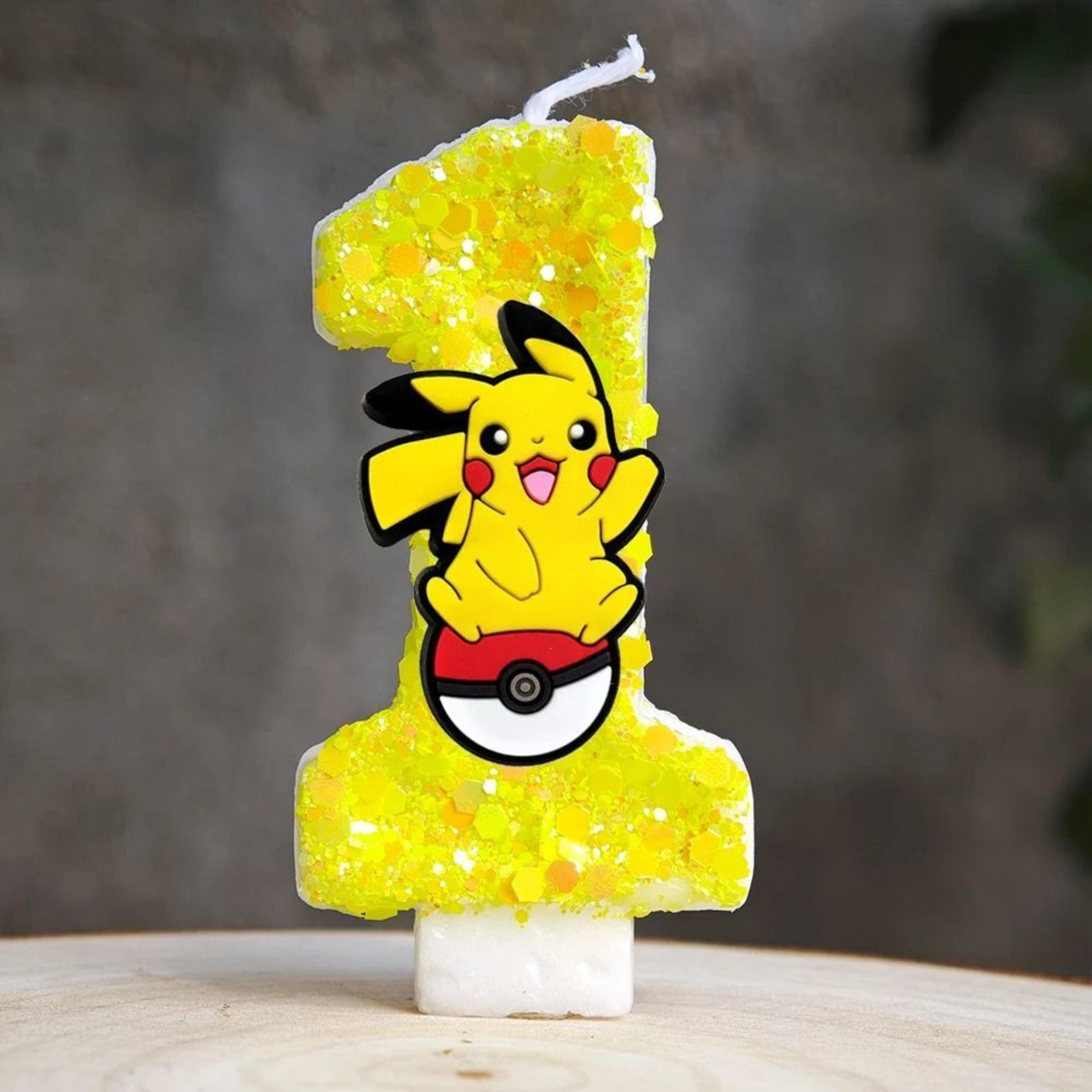 Yellow Electric Mouse Cartoon 0 To 9 Number Birthday Candle Kid Baby Shower Cake Topper Decoration  8