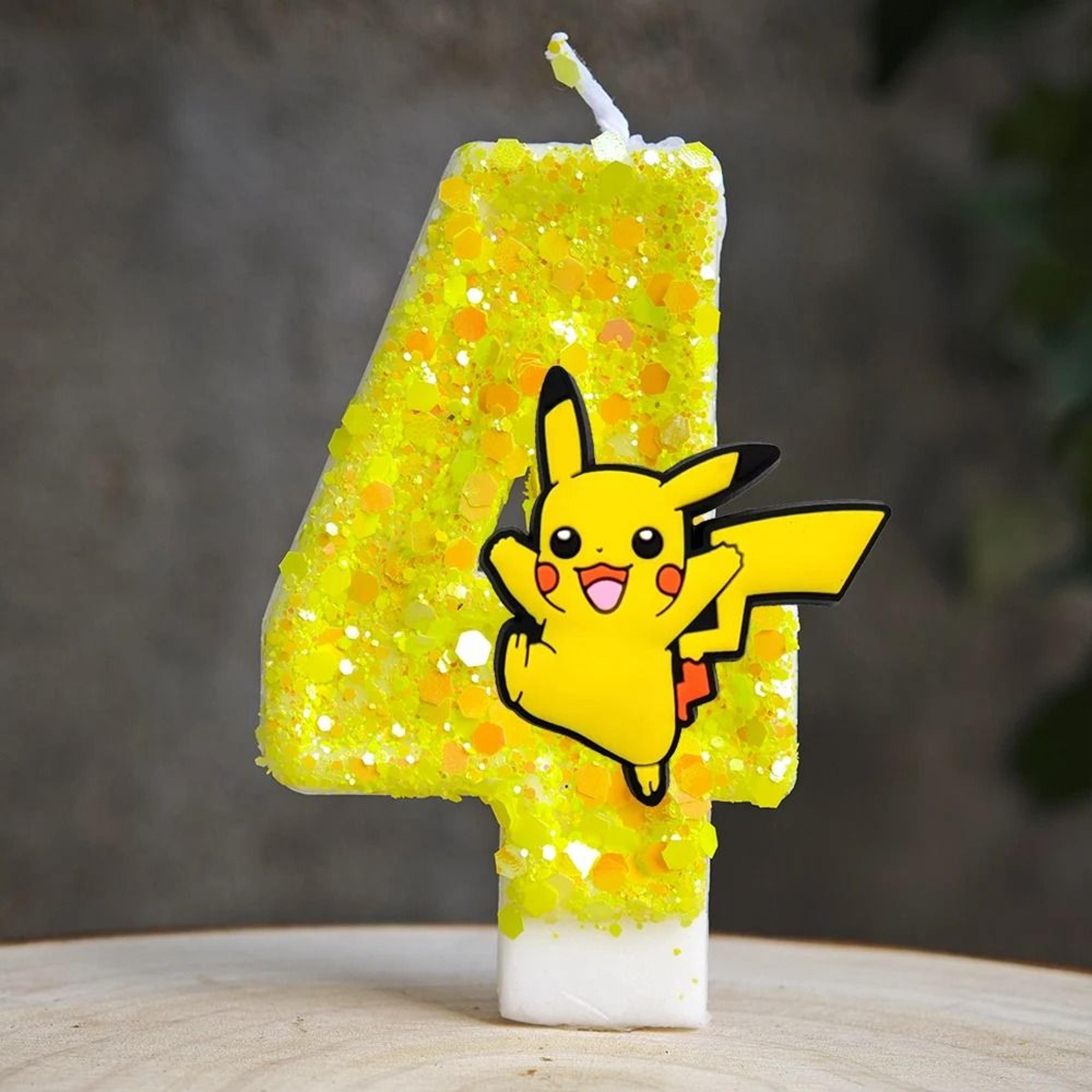 Yellow Electric Mouse Cartoon 0 To 9 Number Birthday Candle Kid Baby Shower Cake Topper Decoration  20