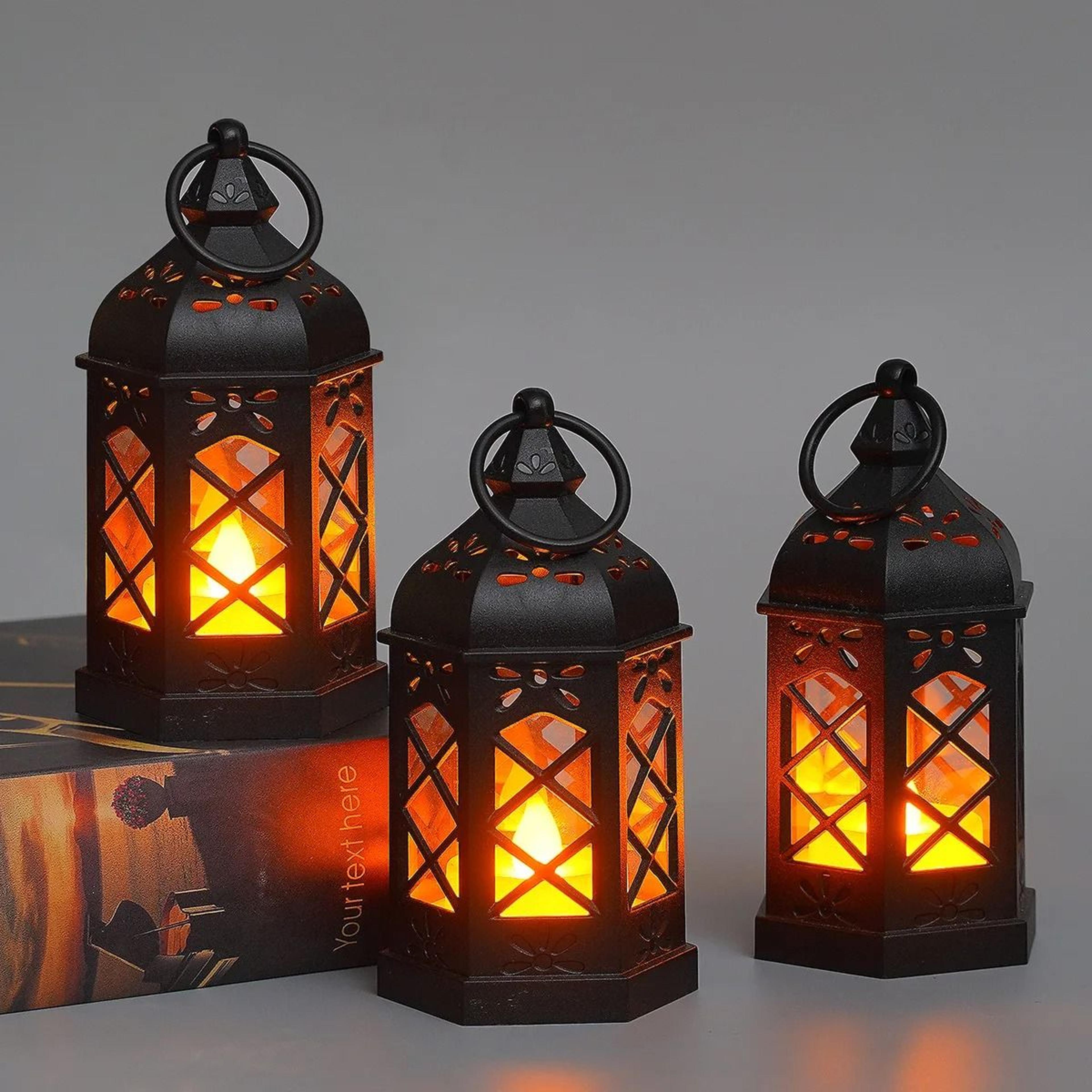 Retro Desktop Atmosphere Lamp Creative Hexagonal Candle Lantern LED Portable Small Horse Lamp 1