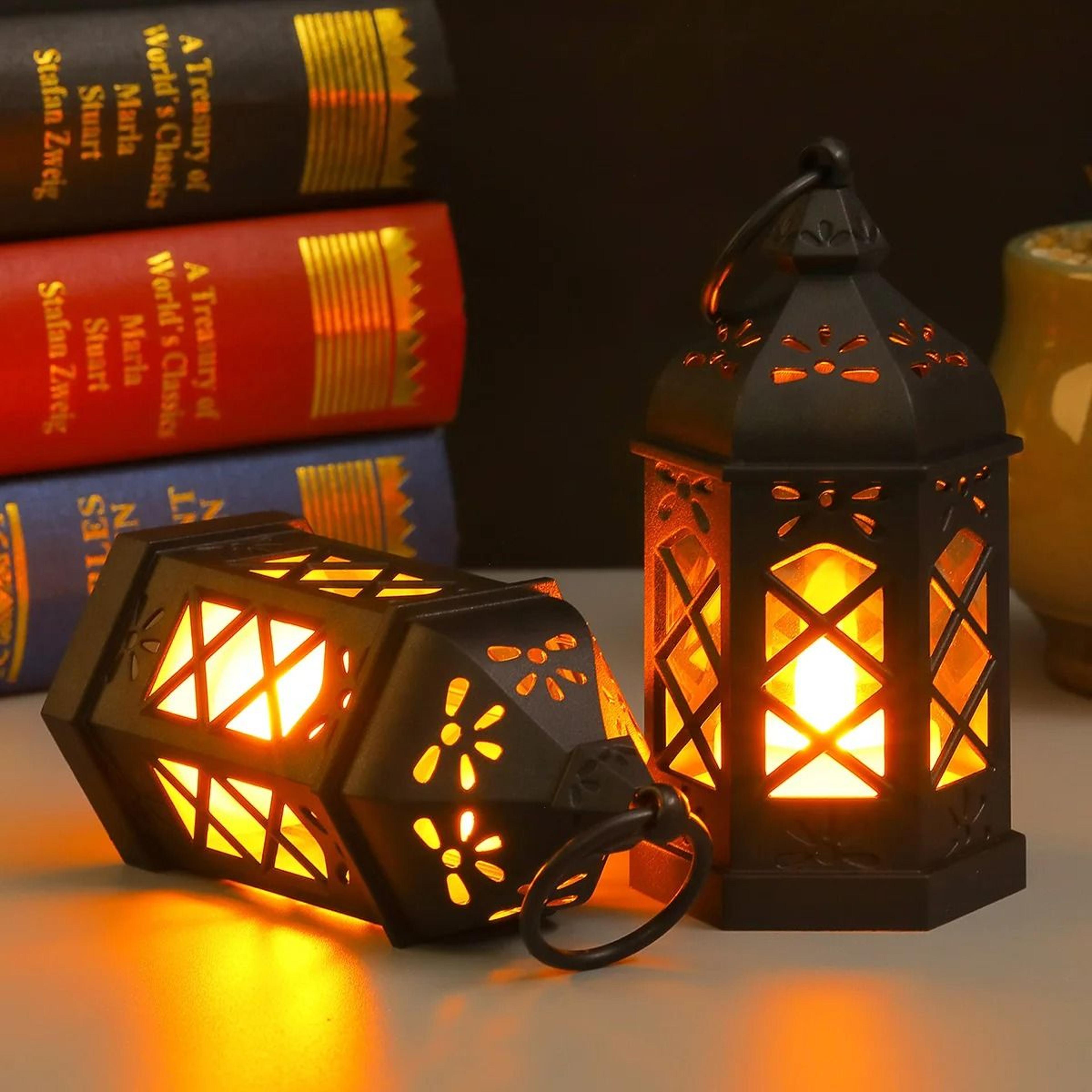 Retro Desktop Atmosphere Lamp Creative Hexagonal Candle Lantern LED Portable Small Horse Lamp 2