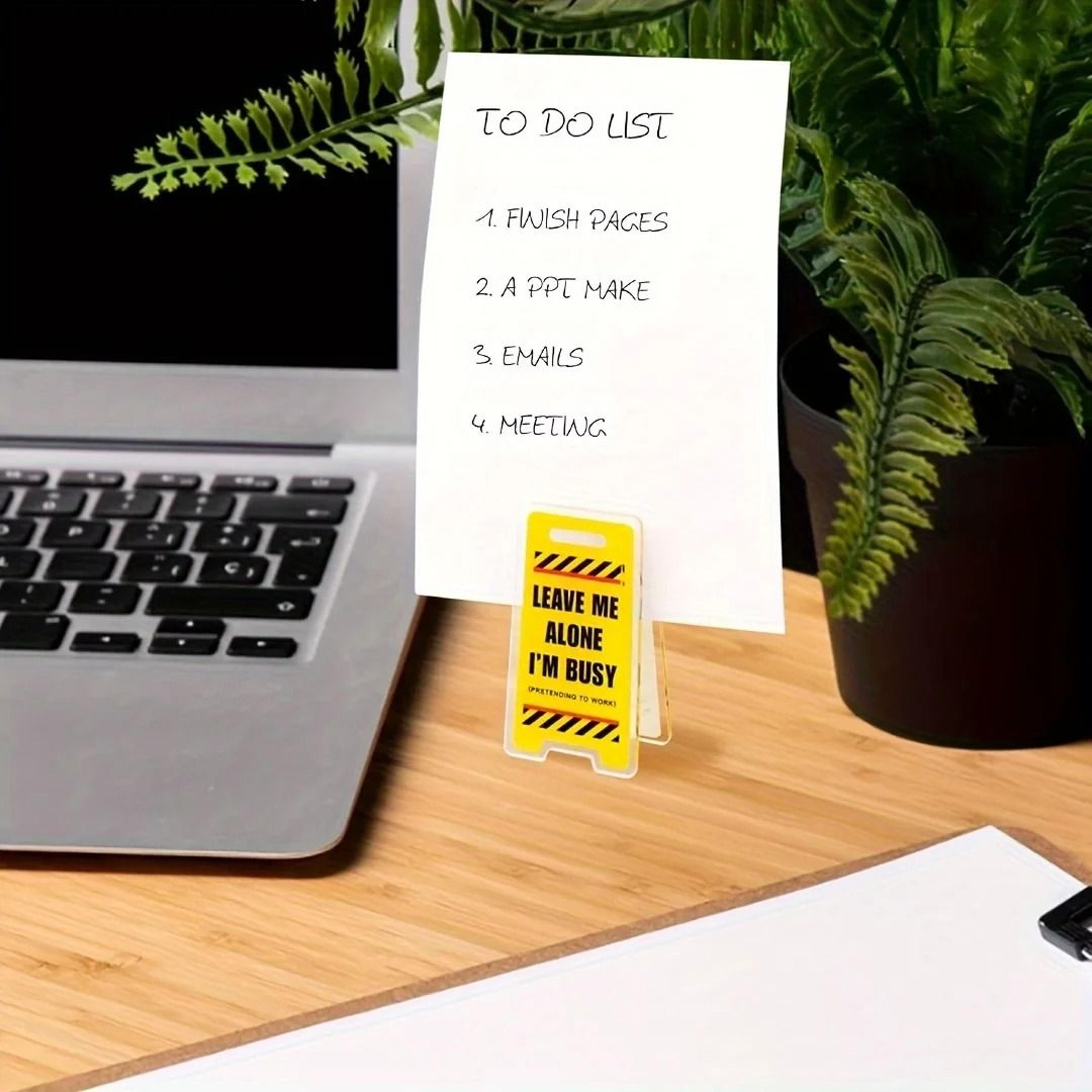 Acrylic Desk Sign Leave Me Alone Im Busy Humorous Office Decor Unisex Gift For Coworkers Versatile  2