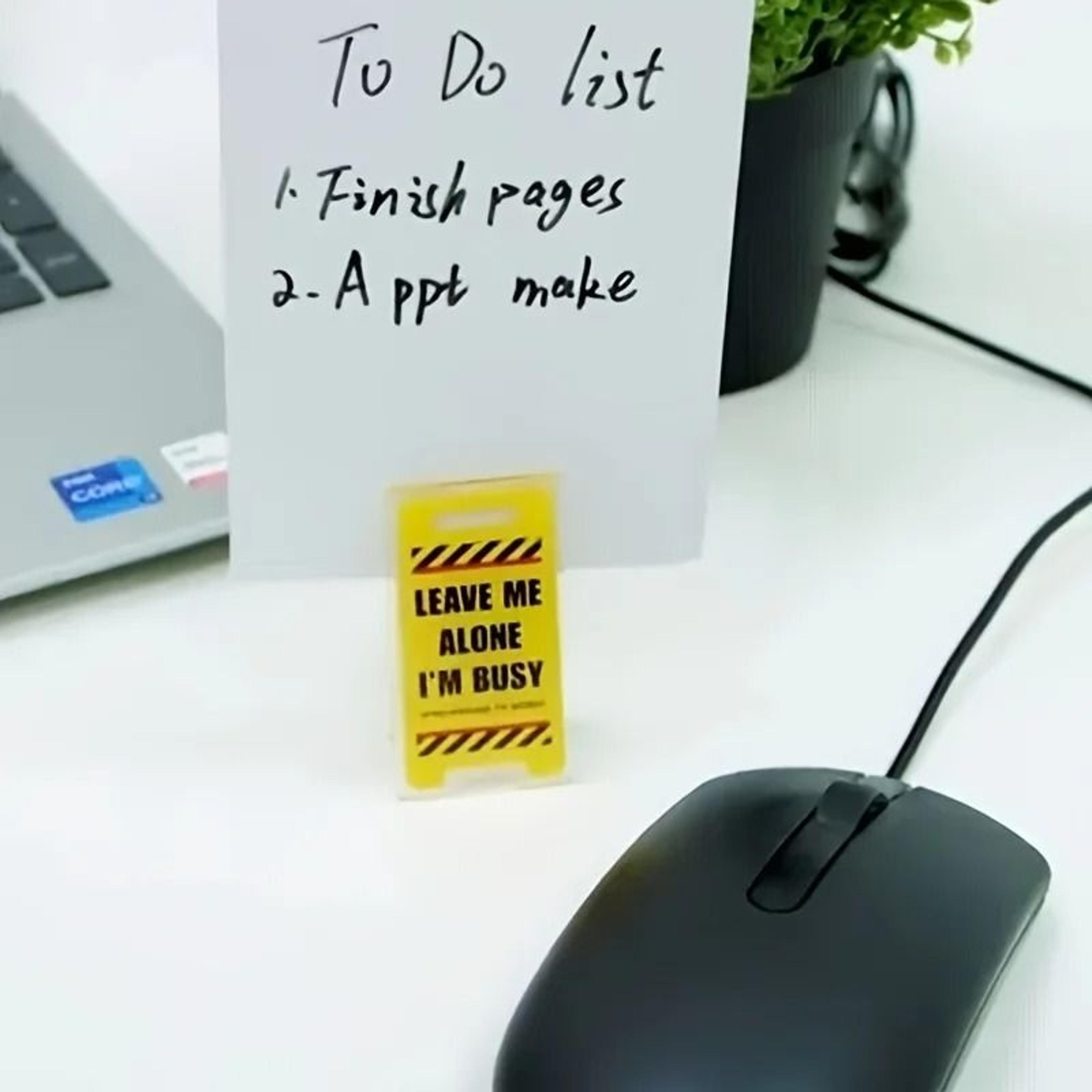 Acrylic Desk Sign Leave Me Alone Im Busy Humorous Office Decor Unisex Gift For Coworkers Versatile  4