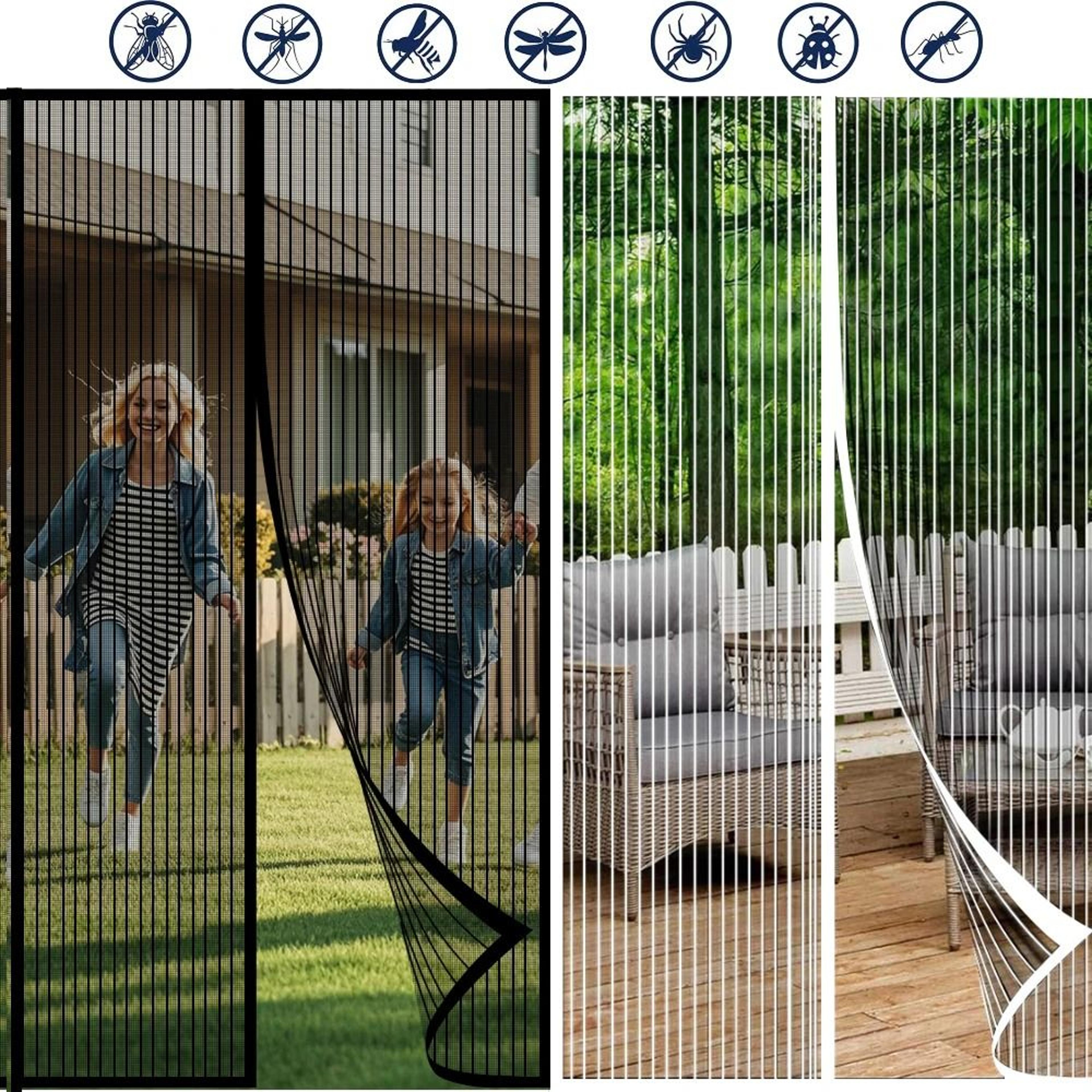 hands free magnetic partition curtain door screen mosquito net pet friendly mesh barrier