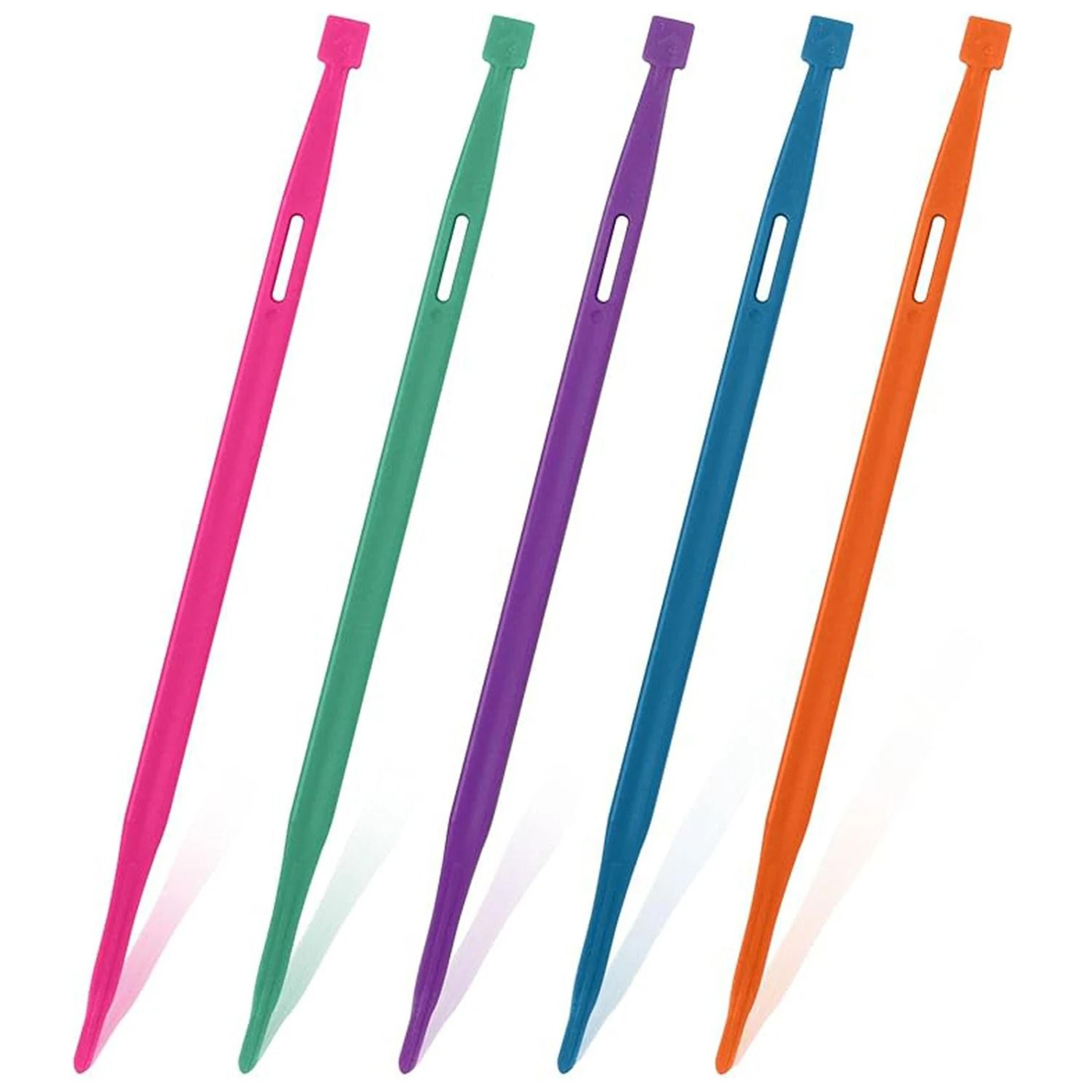 5 pieces household multifunctional colored thread threader tool set plastic needle rod elastic band inserter