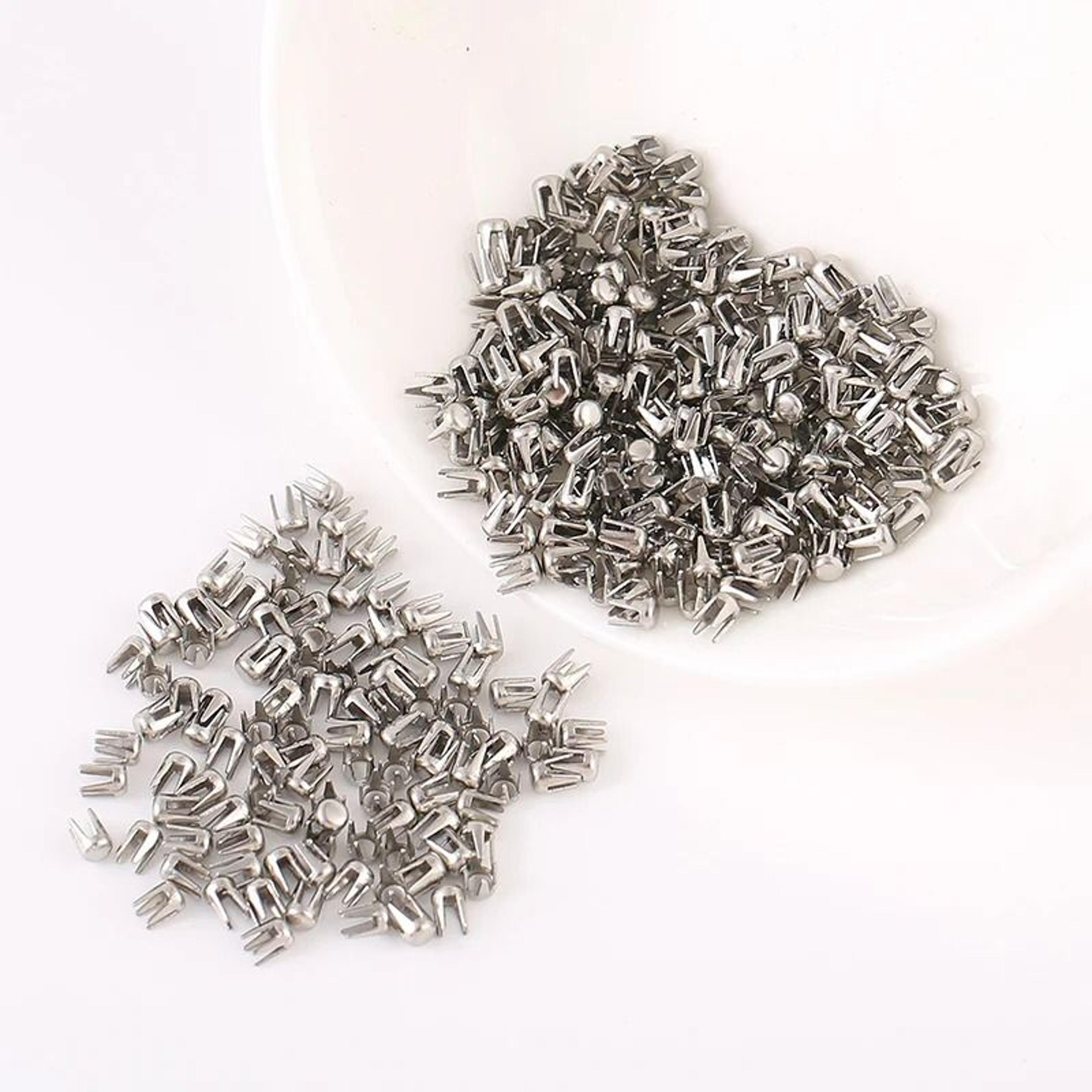 009in Spikes Rivets Stainless Steel Four Claw Pearl Nails DIY Beading Machine Accessories 3