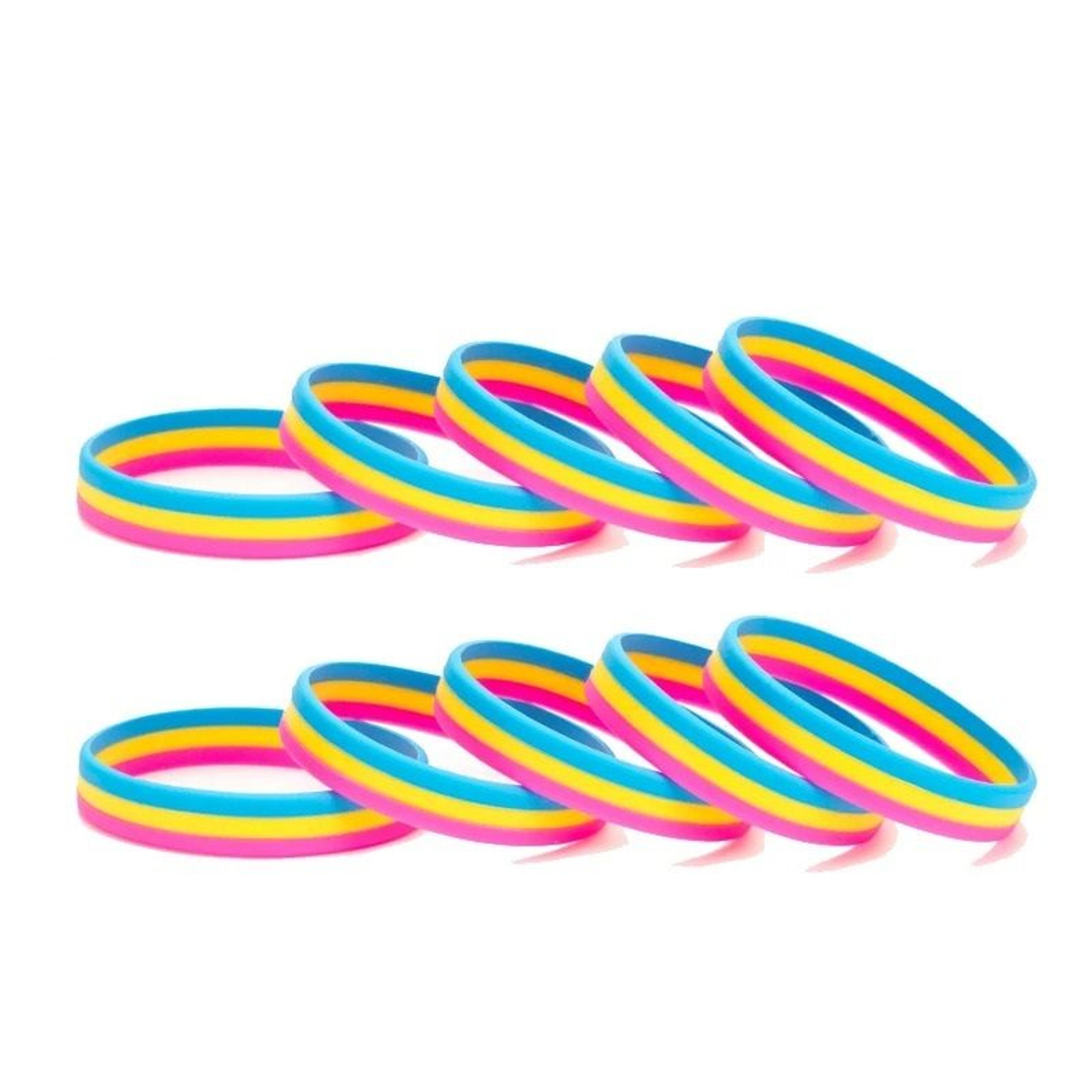1 Piece Nonbinary LGBT Pride Rainbow Pansexual Asexual Genderqueer Bisexual Silicone Wristband Brac 5