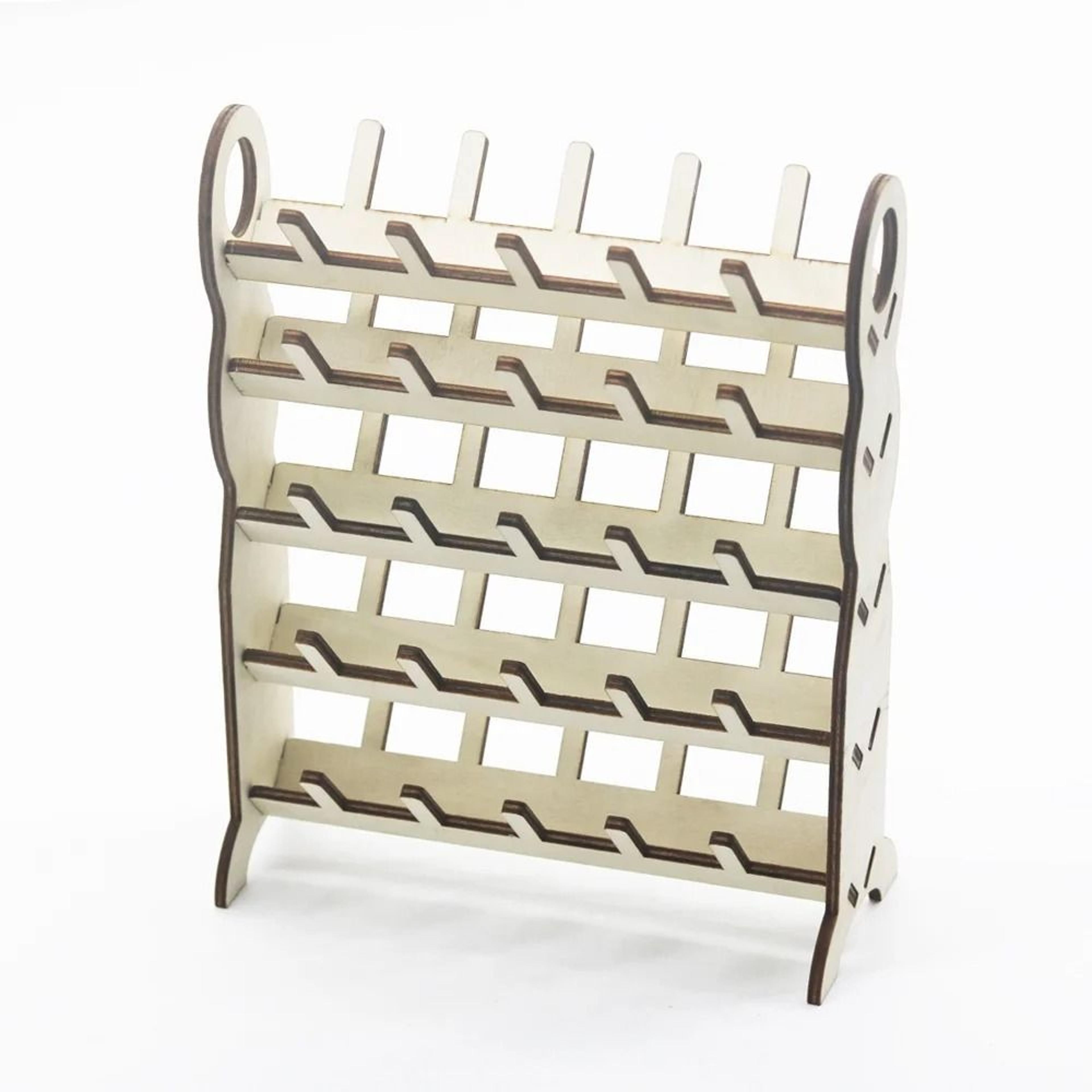 50 Spools Detachable Wooden Thread Rack Organizer Sewing Embroidery Cones Stand 6