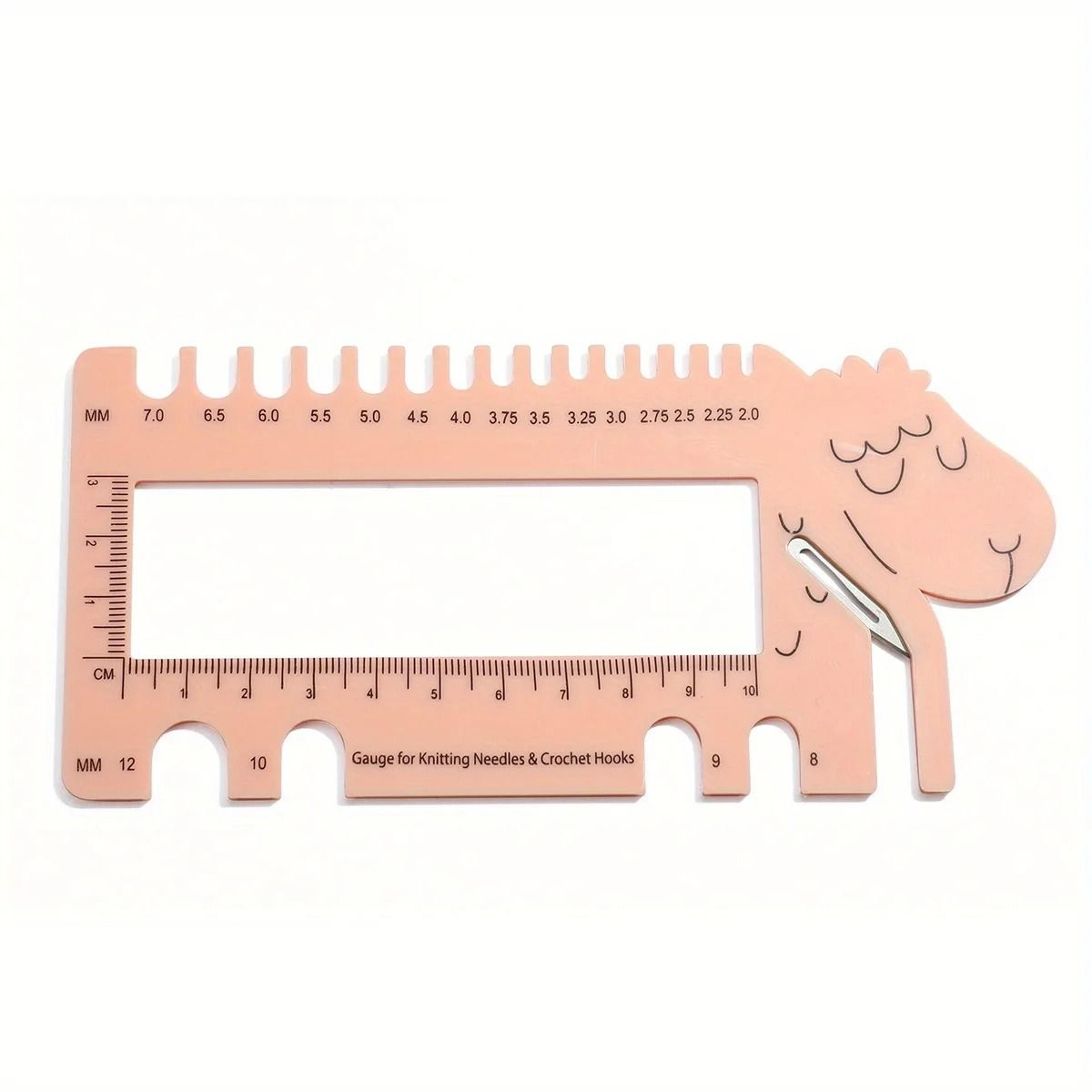 Portable Multifunctional Knitting Needle Gauge Measuring Ruler For Crochet And Sewing Tools 12