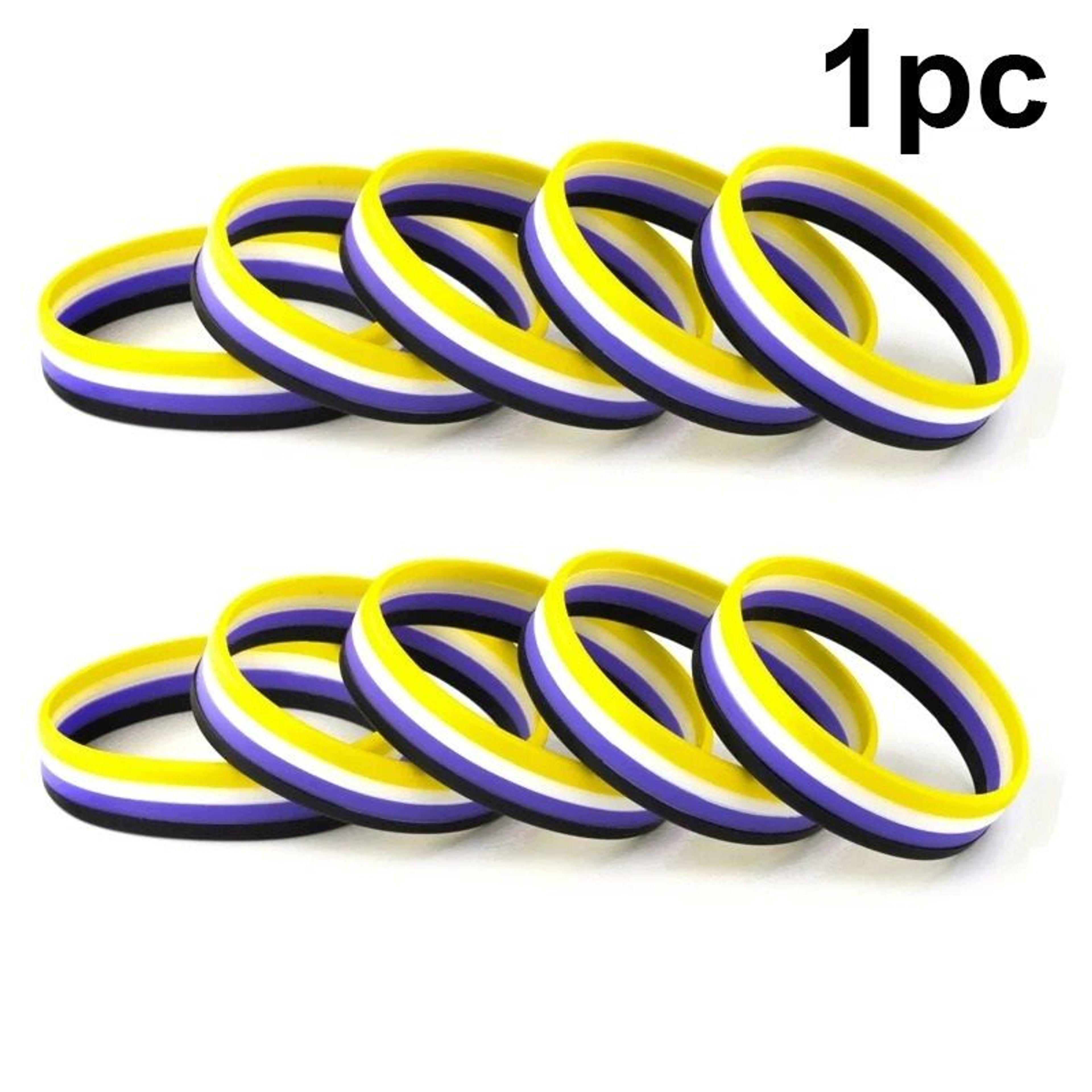 lgbt pride rainbow nonbinary pansexual asexual bisexual silicone wristband bracelet