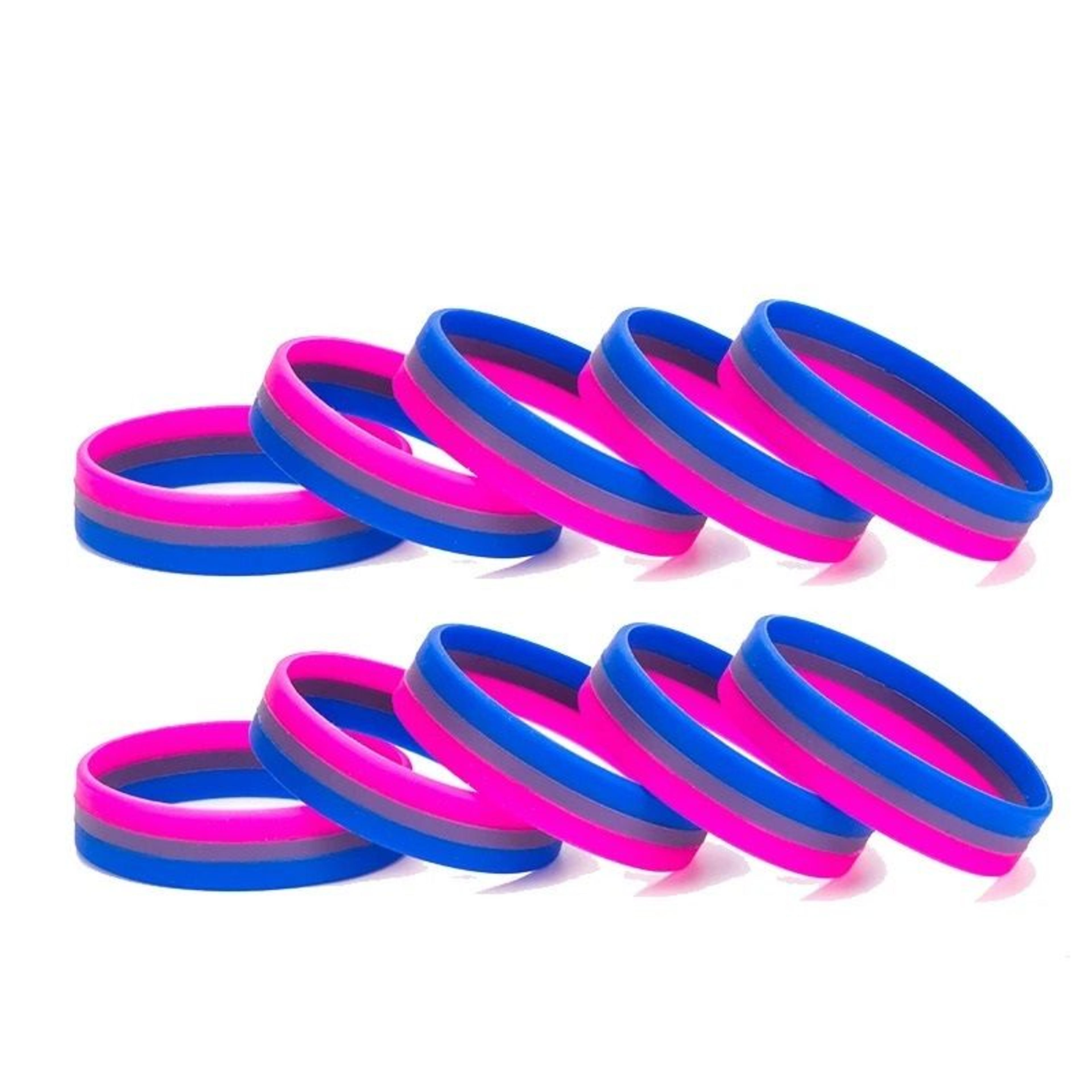 LGBT Pride Rainbow Nonbinary Pansexual Asexual Bisexual Silicone Wristband Bracelet 3