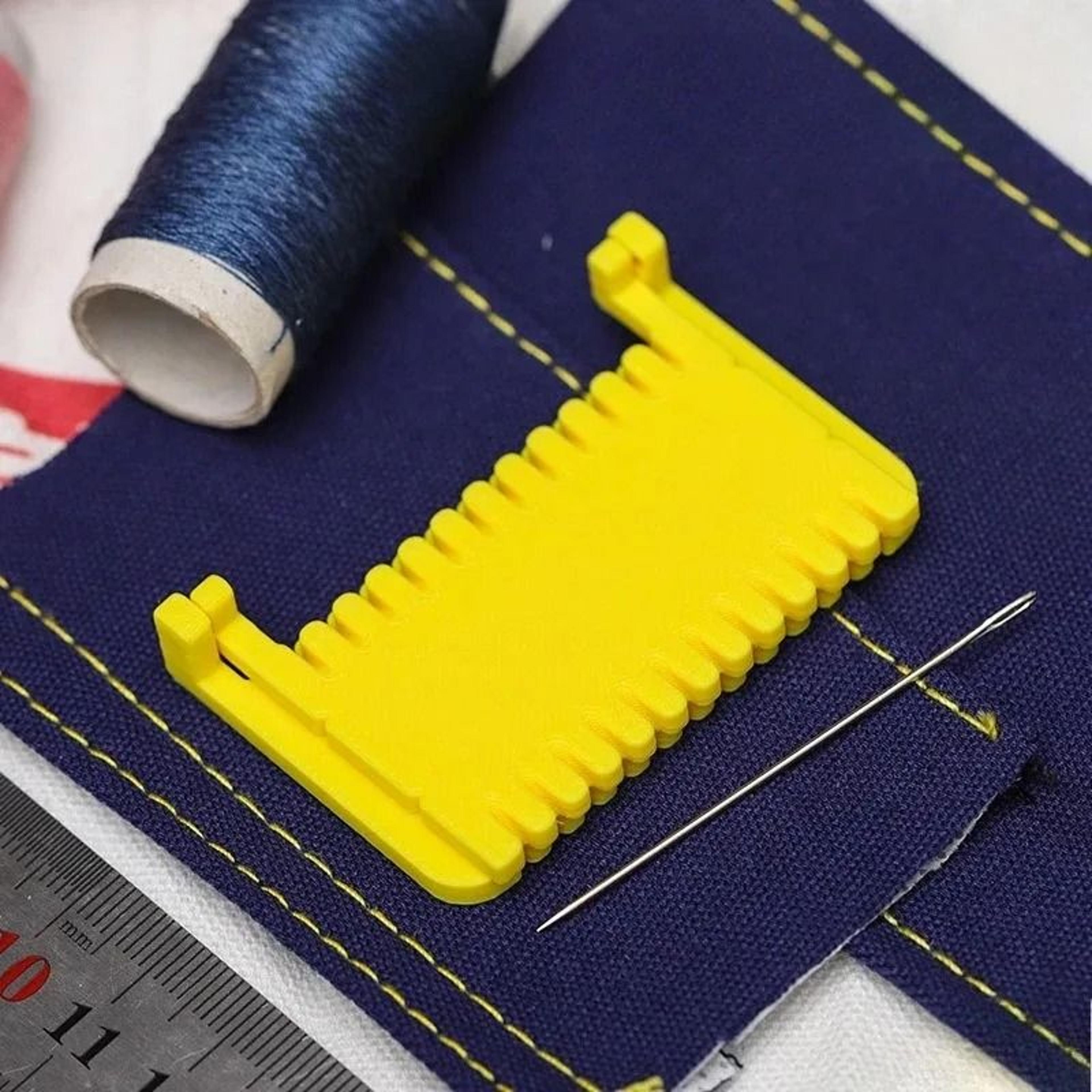 Adjustable Hand Sewing Stitch Guide Tool Clip On Seam Ruler Edge Spacer Template Kit For Fabric Lea 2