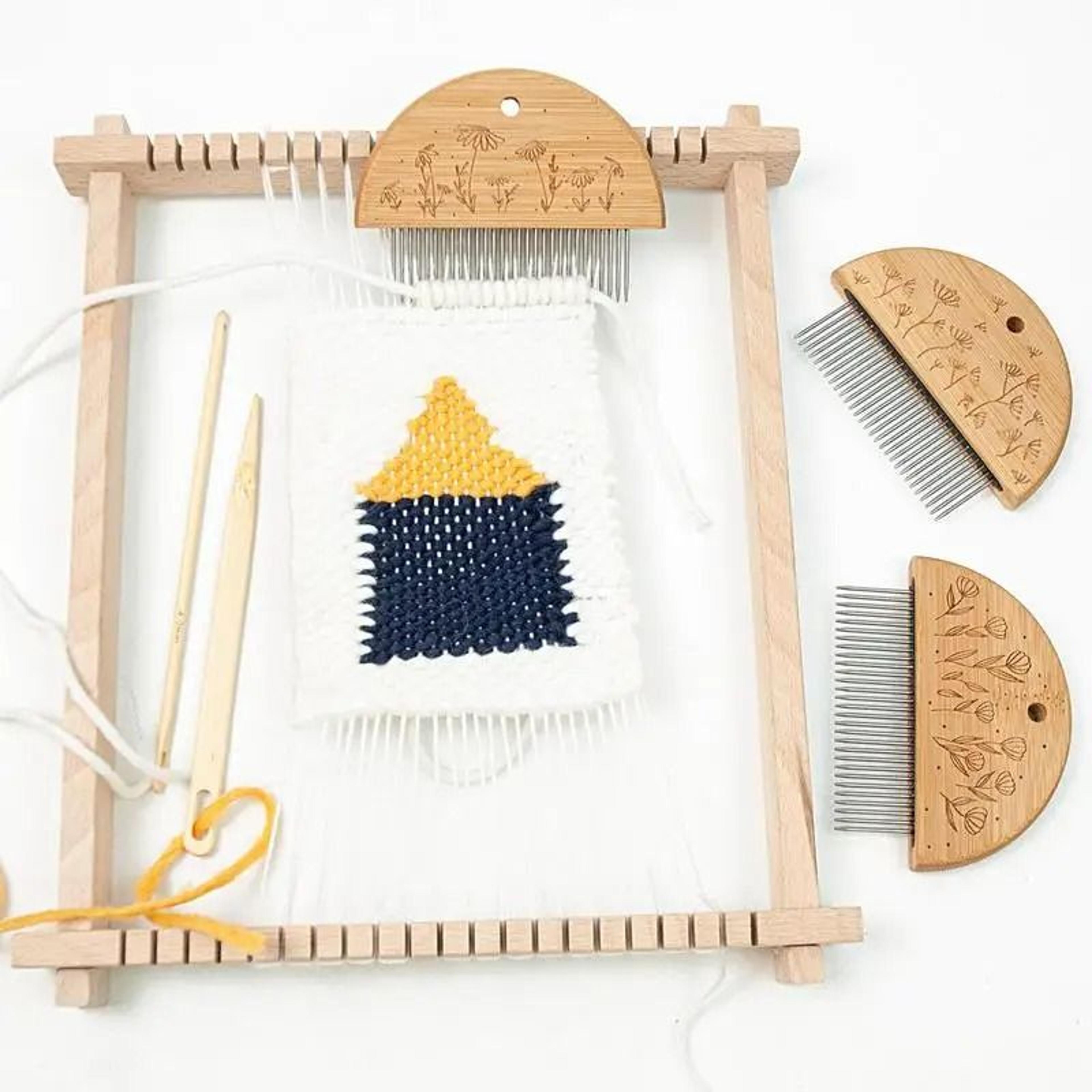 Large Wooden Frame Tapestry Weaving Loom Kit With Crochet Hook And Braiding Comb 5