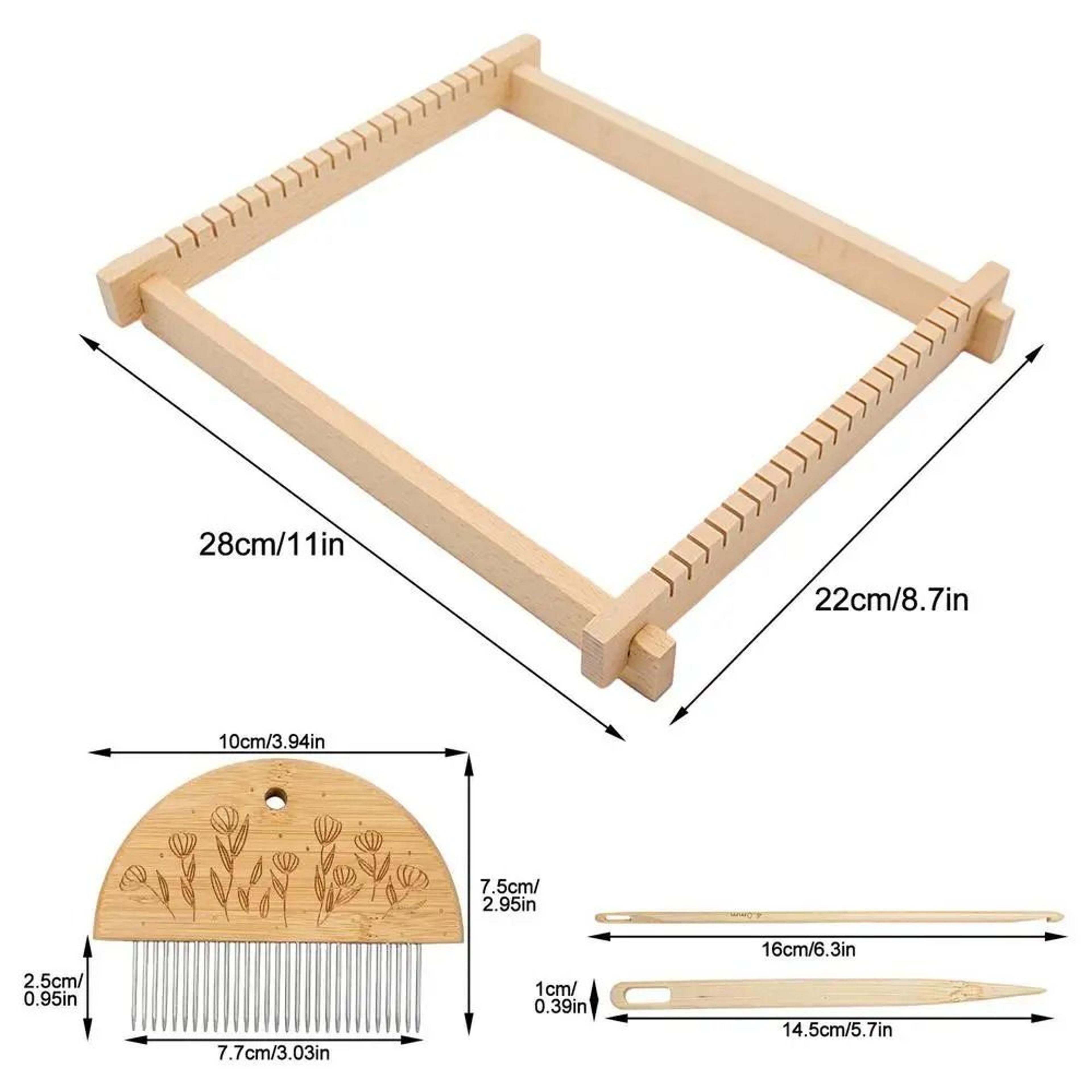Large Wooden Frame Tapestry Weaving Loom Kit With Crochet Hook And Braiding Comb 9