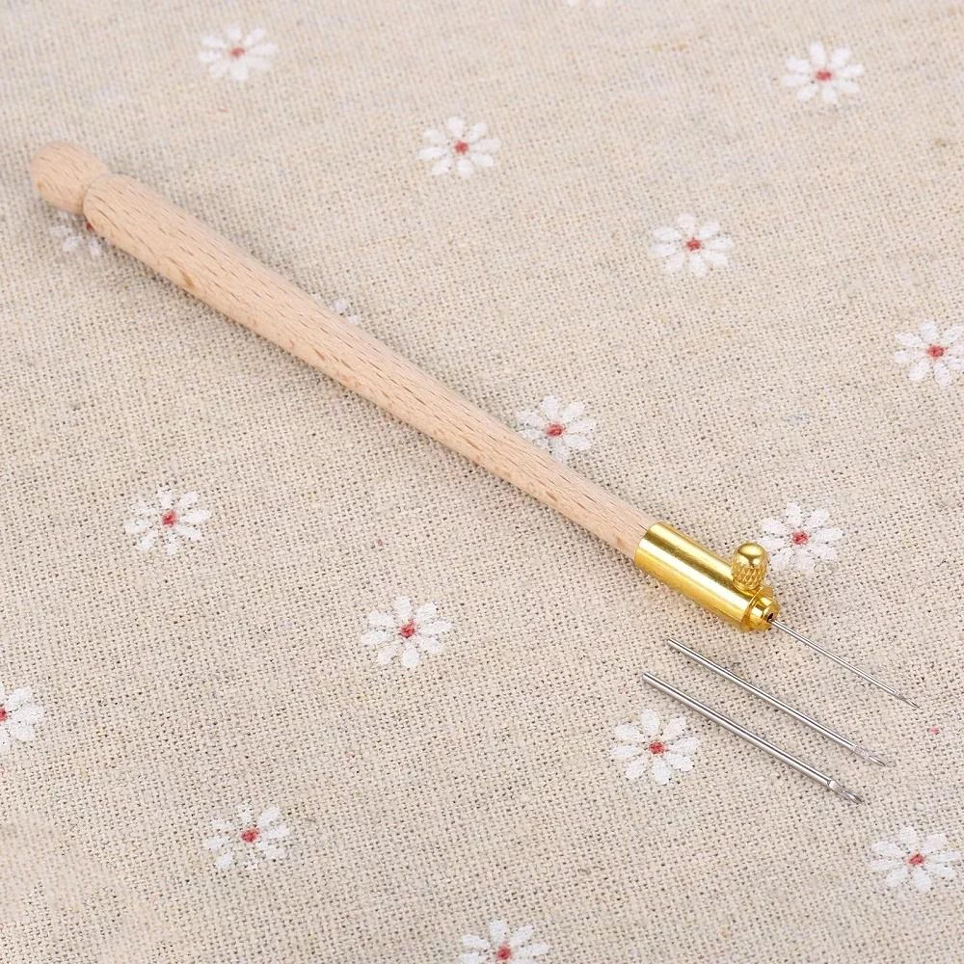 Tambour Crochet Hook Set With Handle And 3 Needles For Luneville Bead Embroidery 1