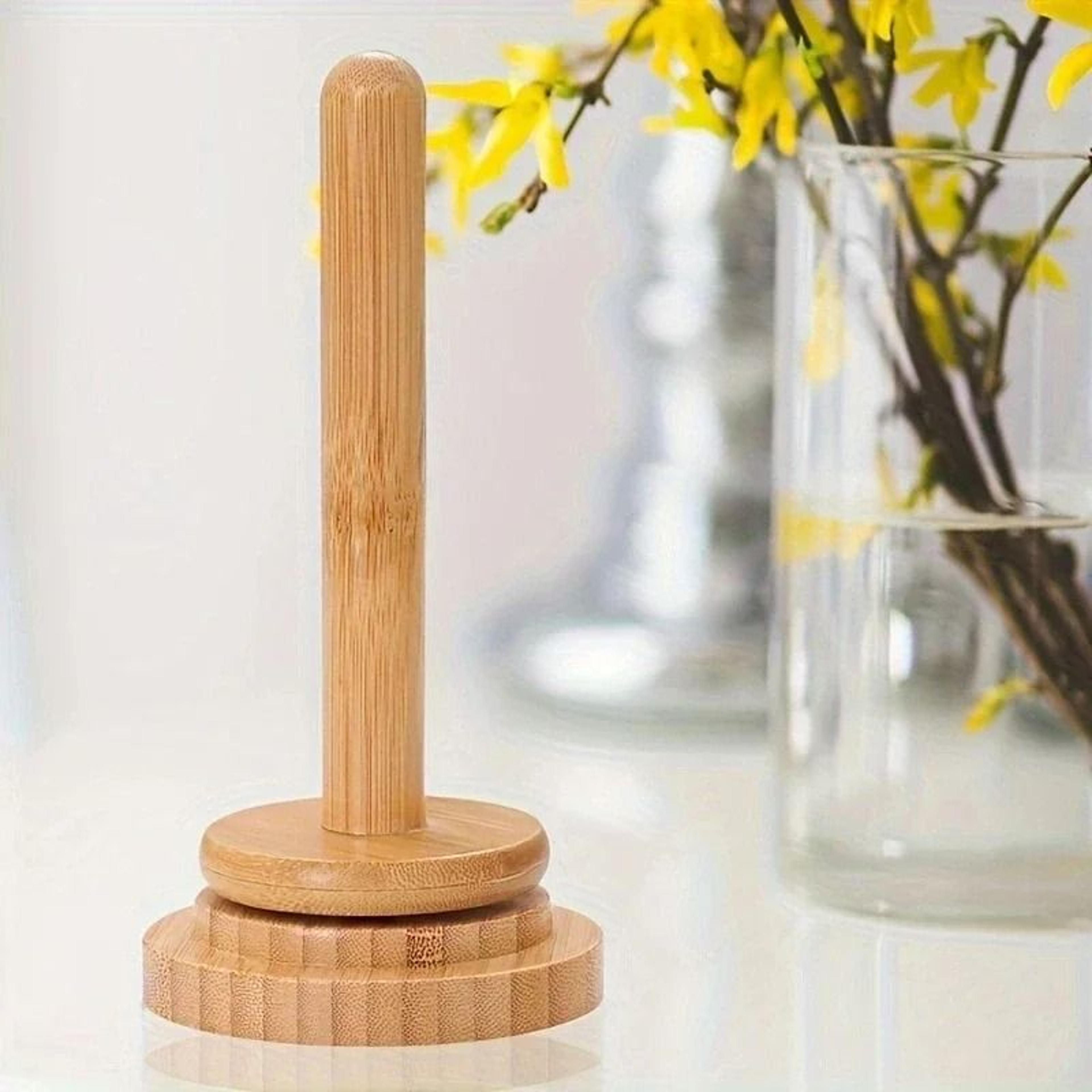Bamboo And Wood Tabletop Rotary Yarn Stand Holder With Wooden Ball Winder 6